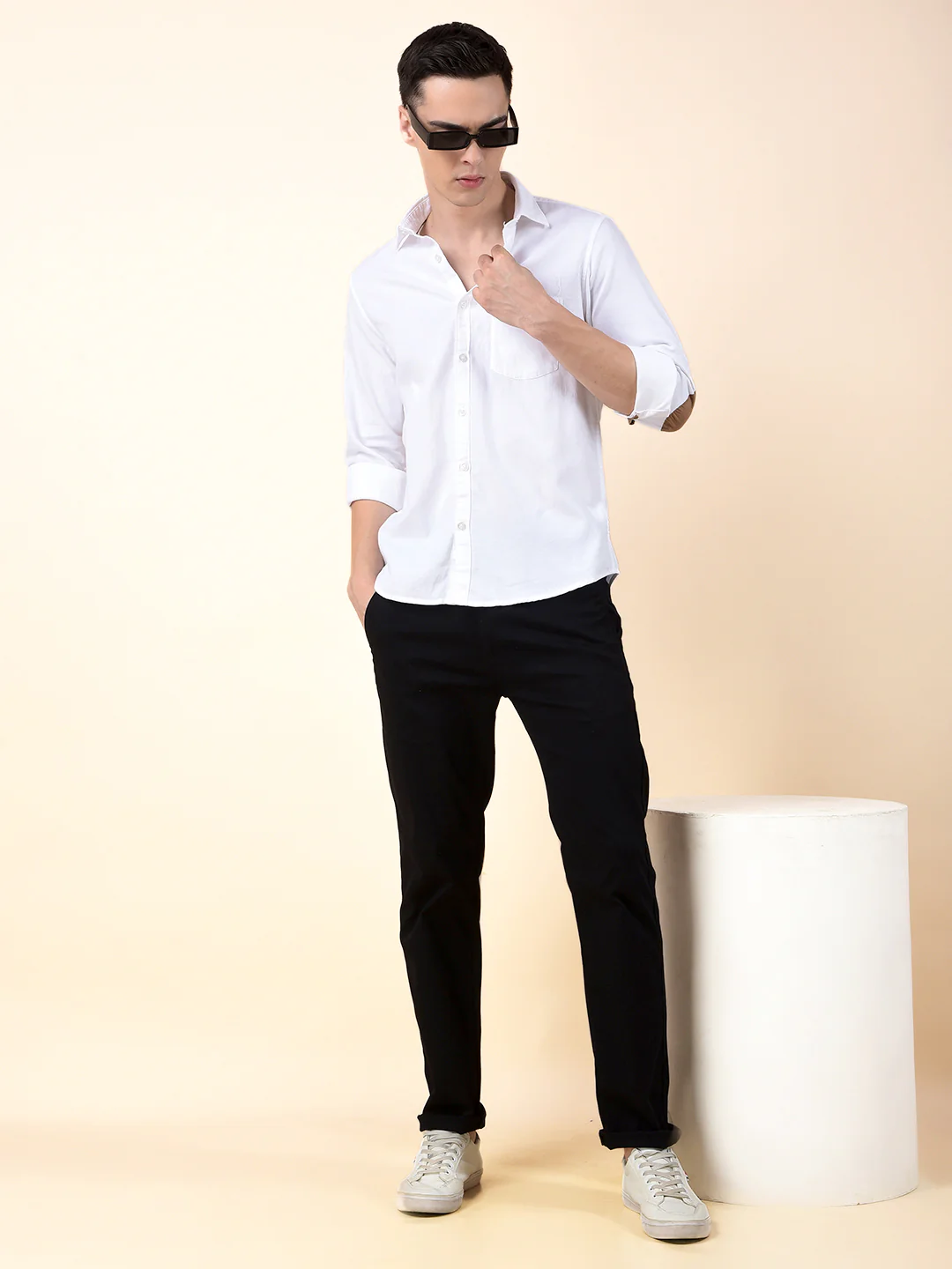 Casual Shirt for Men | Breathable & Soft with Color Fastness Slim Cotton Fabric Solid Pattern - Image 9