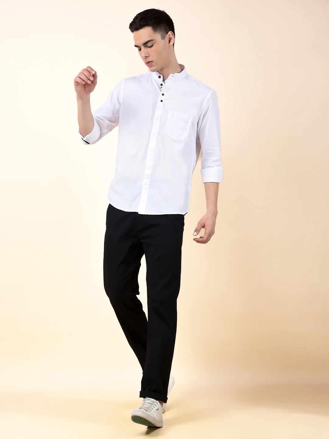 Casual Shirt for Men | Breathable & Soft with Color Fastness Slim Cotton Fabric Solid Pattern - Image 10