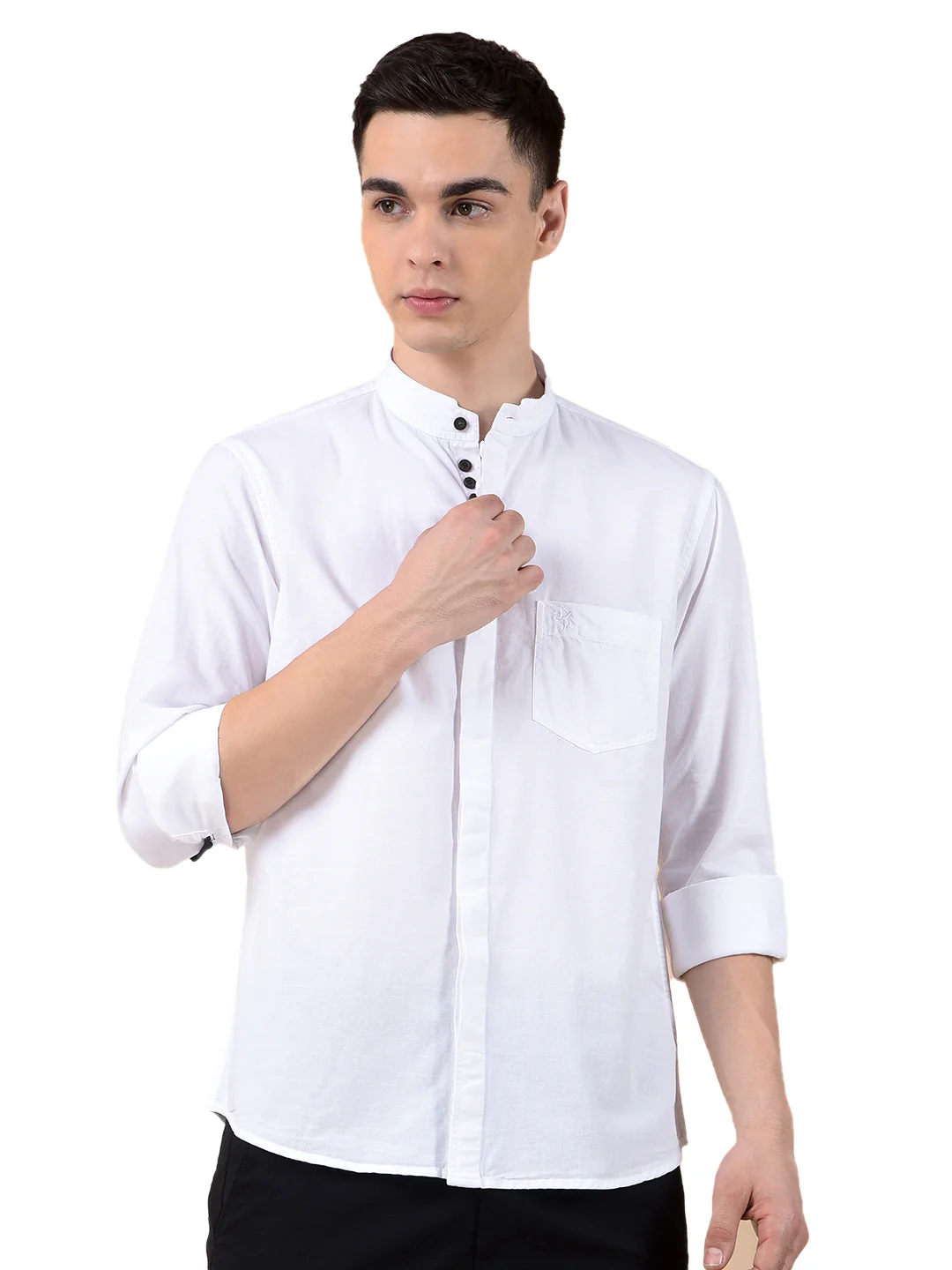 Casual Shirt for Men | Breathable & Soft with Color Fastness Slim Cotton Fabric Solid Pattern - Image 2