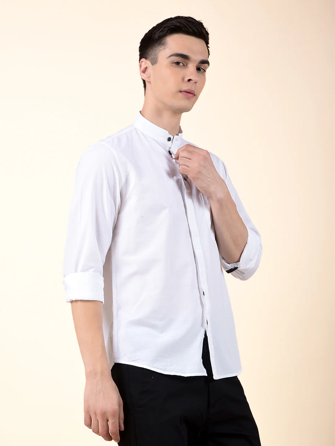 Casual Shirt for Men | Breathable & Soft with Color Fastness Slim Cotton Fabric Solid Pattern - Image 6