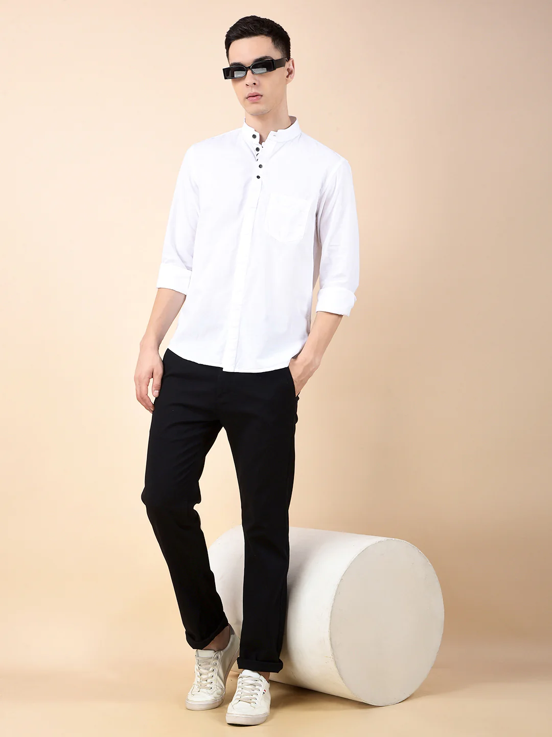 Casual Shirt for Men | Breathable & Soft with Color Fastness Slim Cotton Fabric Solid Pattern - Image 8