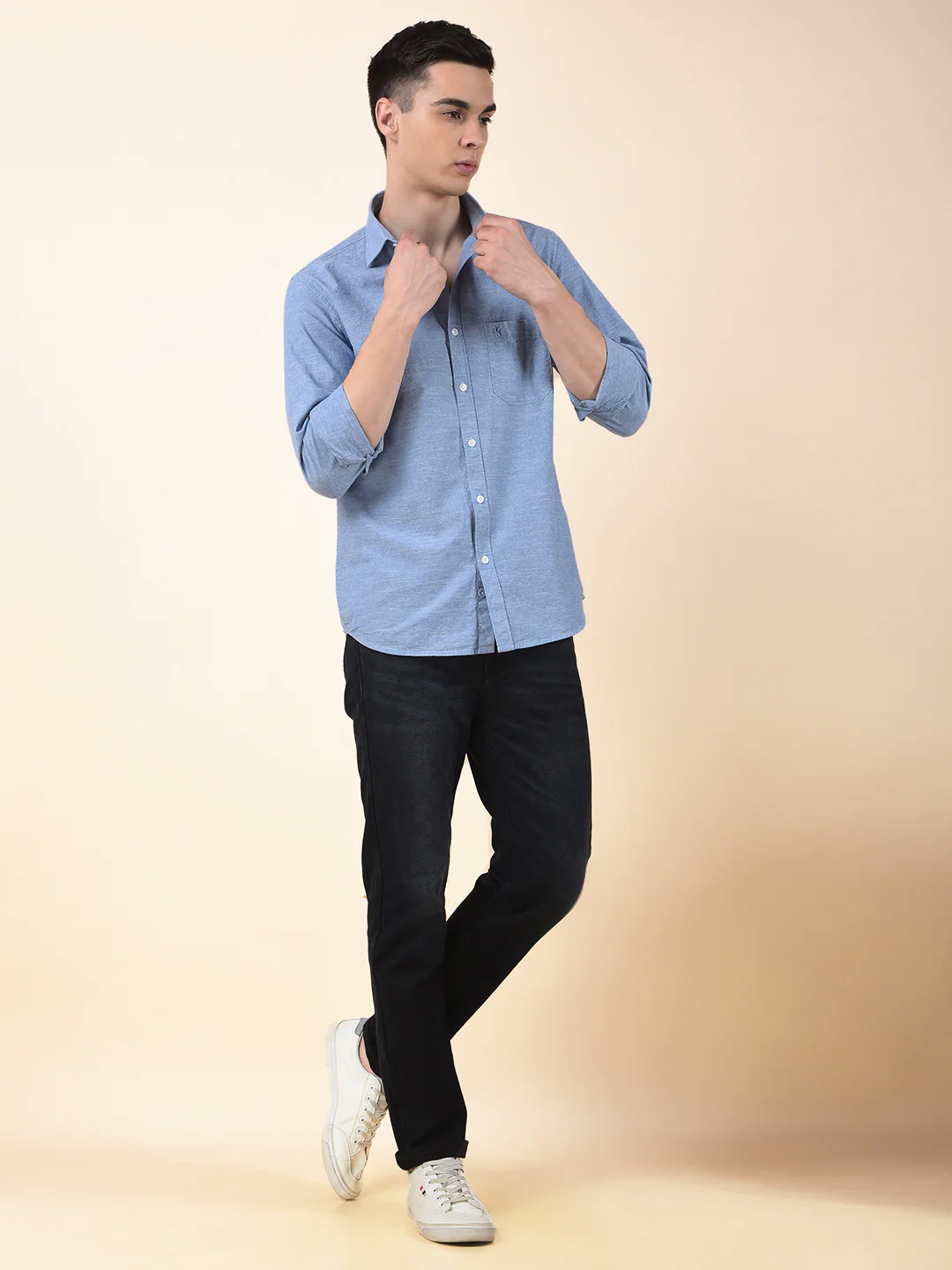 Casual Shirt for Men | Breathable & Soft with Color Fastness Slim Cotton Fabric Solid Pattern - Image 10