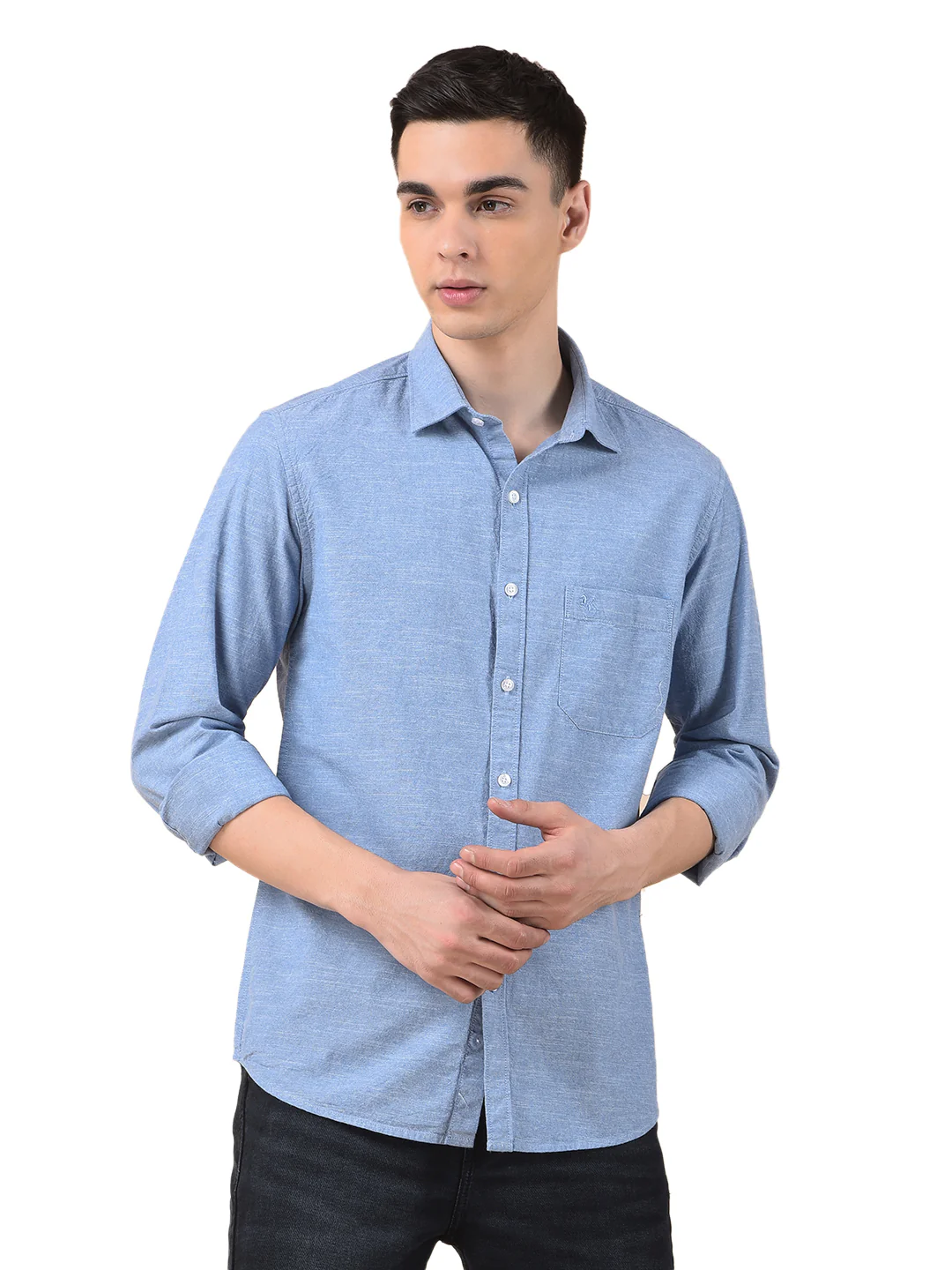 Casual Shirt for Men | Breathable & Soft with Color Fastness Slim Cotton Fabric Solid Pattern - Image 2
