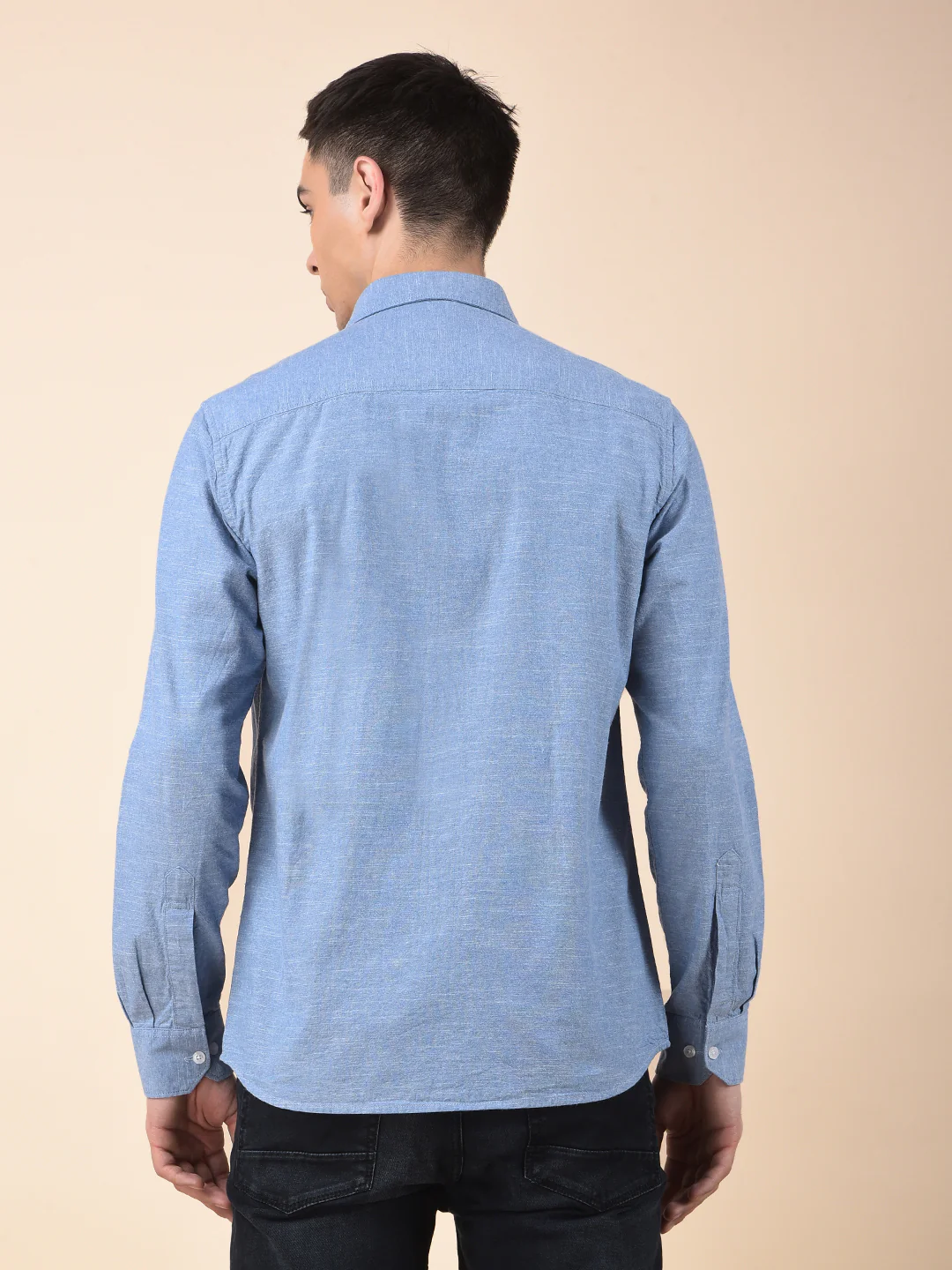 Casual Shirt for Men | Breathable & Soft with Color Fastness Slim Cotton Fabric Solid Pattern - Image 4