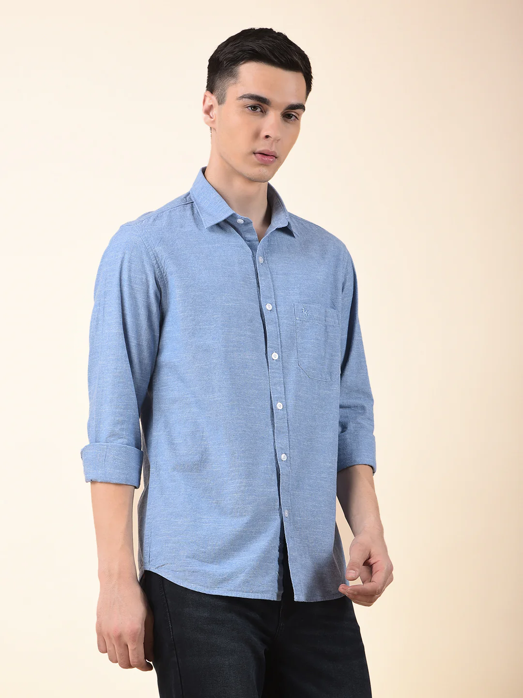 Casual Shirt for Men | Breathable & Soft with Color Fastness Slim Cotton Fabric Solid Pattern - Image 6
