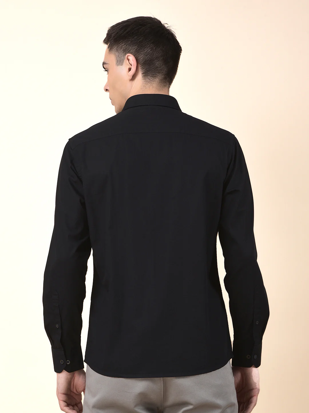 Casual Shirt for Men | Breathable & Soft with Color Fastness Slim Cotton Fabric Solid Pattern - Image 4