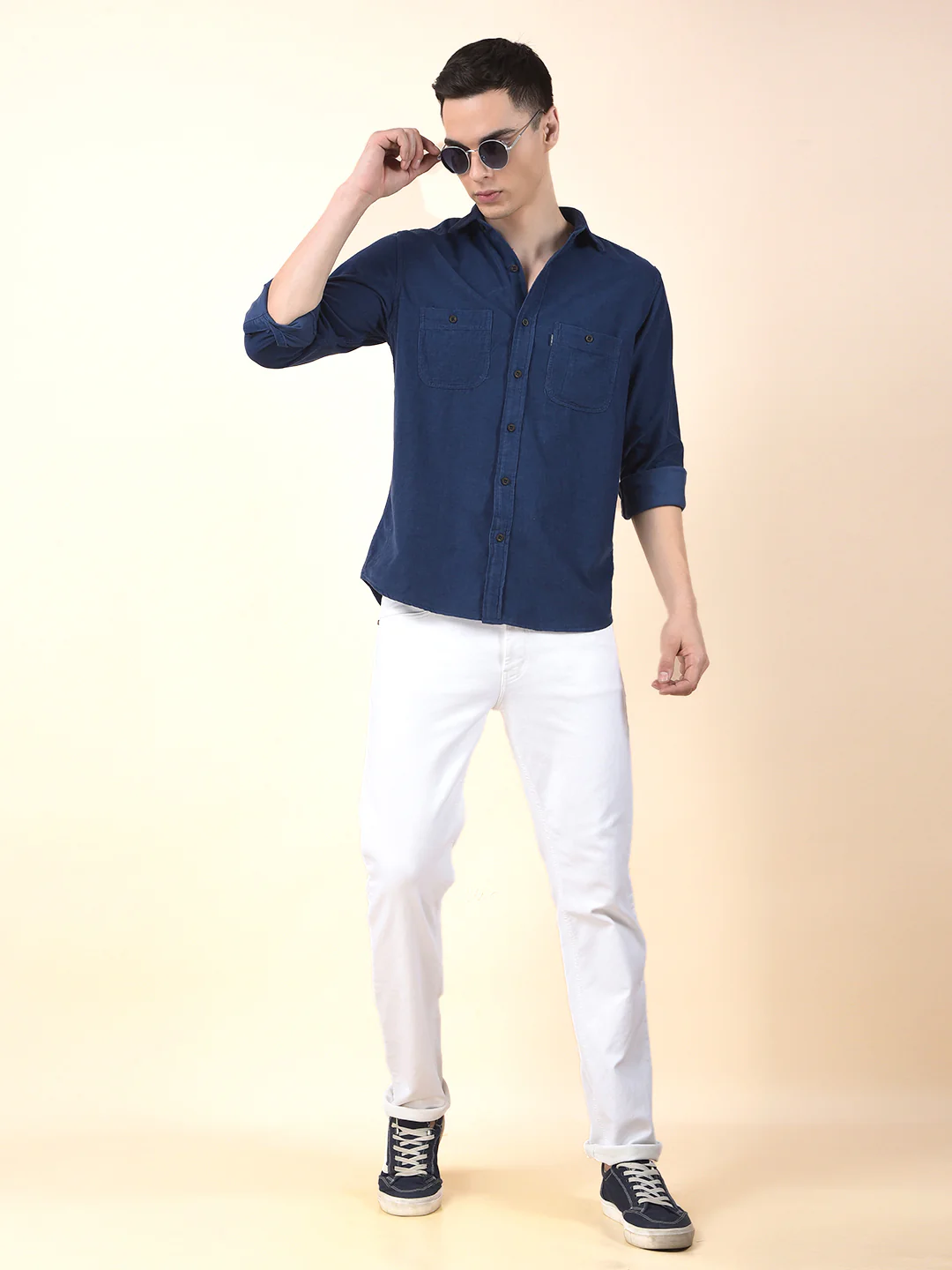 Casual Shirt for Men | Breathable & Soft with Color Fastness Slim Cotton Fabric Solid Pattern - Image 2