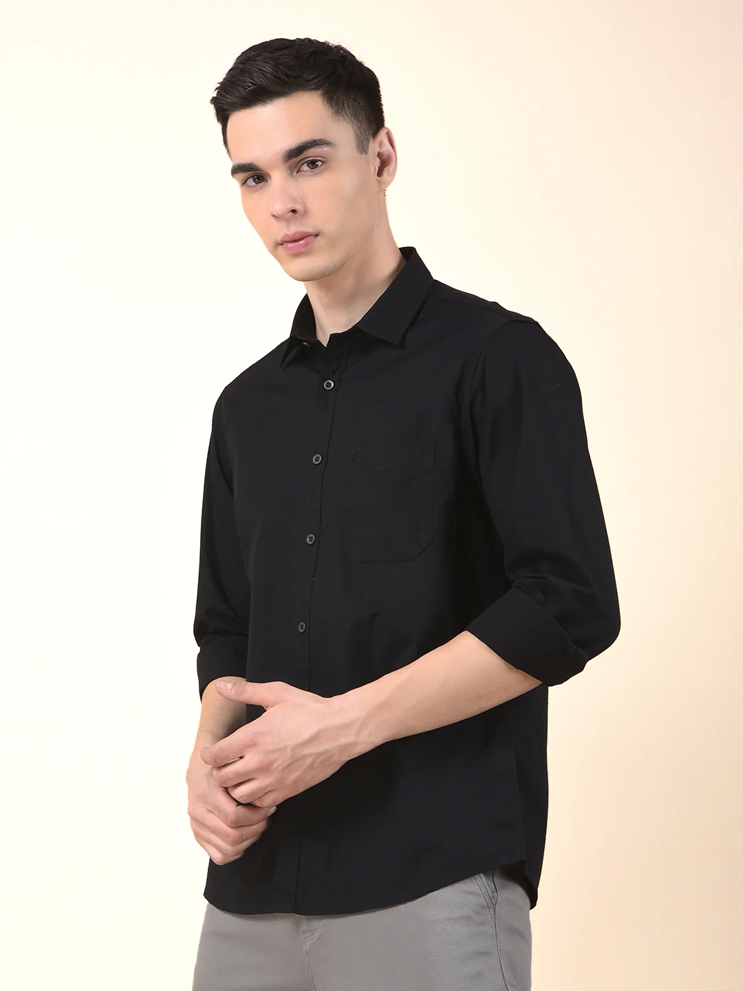 Casual Shirt for Men | Breathable & Soft with Color Fastness Slim Cotton Fabric Solid Pattern - Image 5