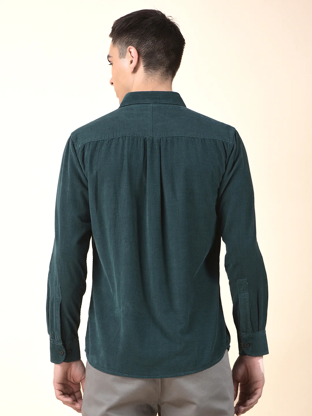 Casual Shirt for Men | Breathable & Soft with Color Fastness Slim Cotton Fabric Solid Pattern - Image 3