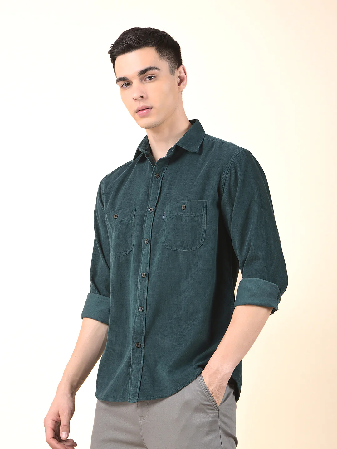 Casual Shirt for Men | Breathable & Soft with Color Fastness Slim Cotton Fabric Solid Pattern - Image 4