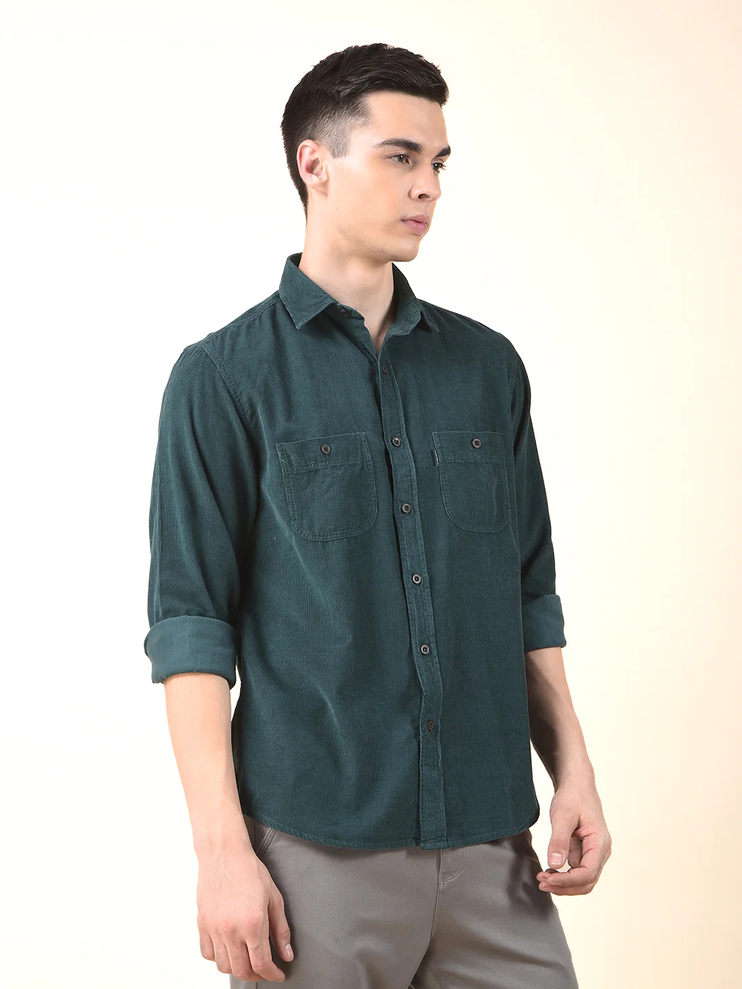 Casual Shirt for Men | Breathable & Soft with Color Fastness Slim Cotton Fabric Solid Pattern - Image 5