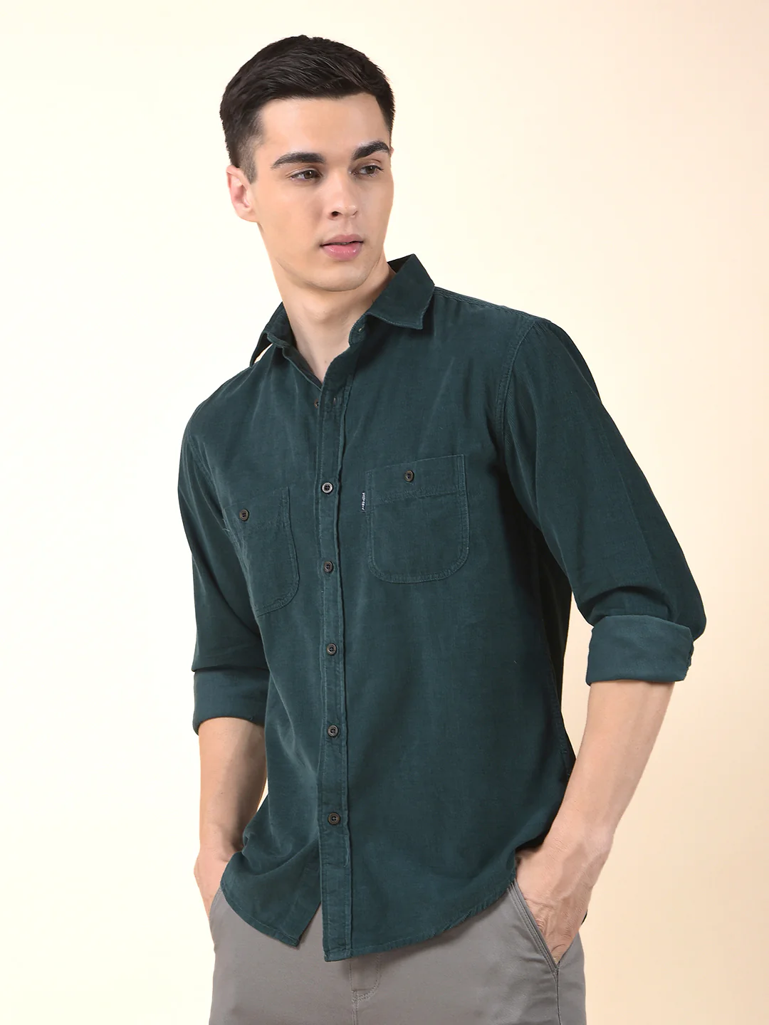 Casual Shirt for Men | Breathable & Soft with Color Fastness Slim Cotton Fabric Solid Pattern - Image 6