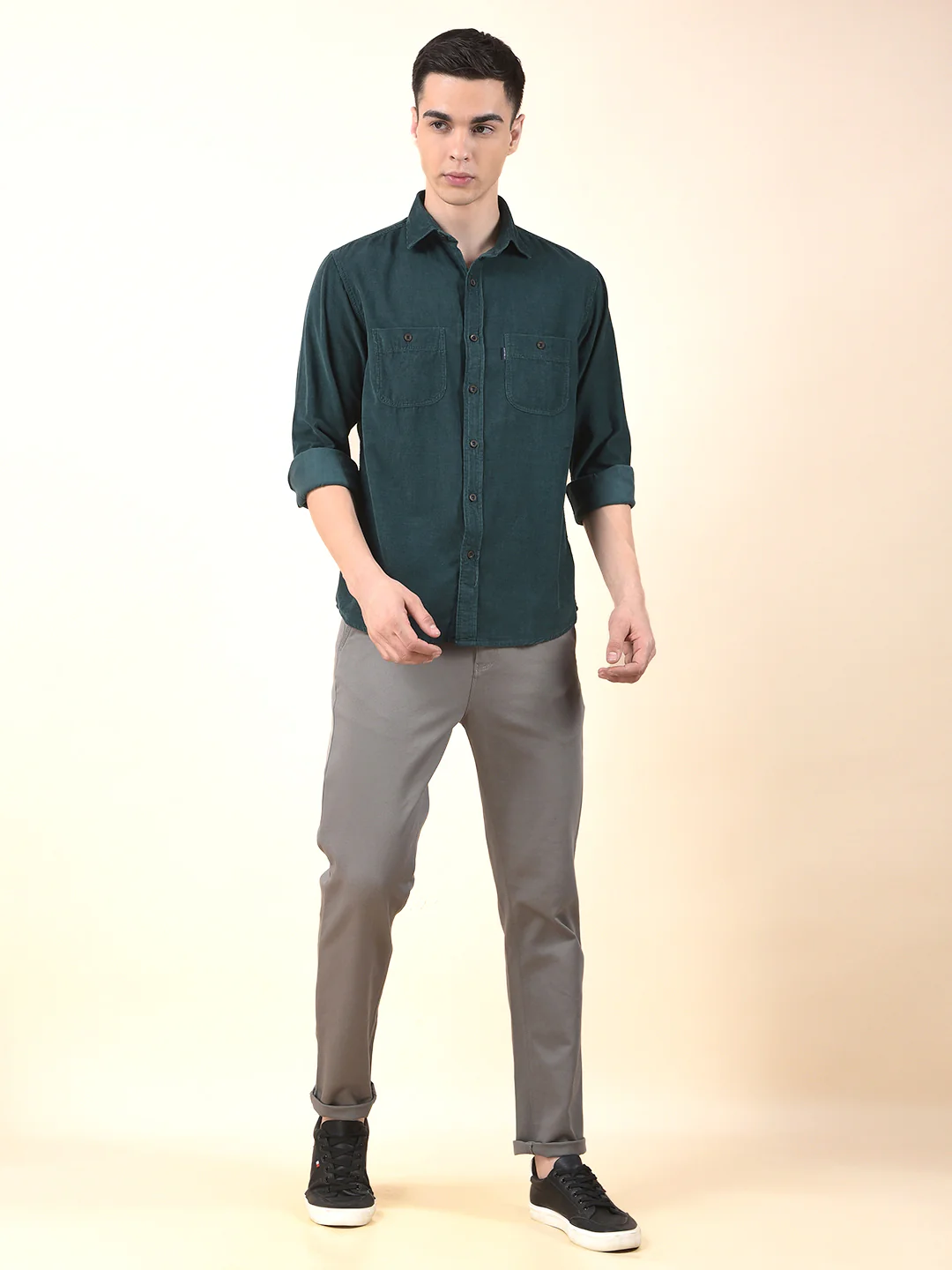 Casual Shirt for Men | Breathable & Soft with Color Fastness Slim Cotton Fabric Solid Pattern - Image 7