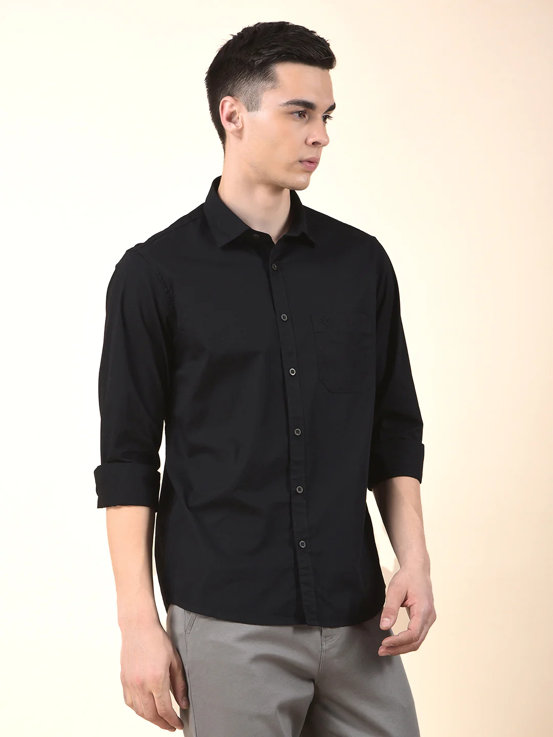 Casual Shirt for Men | Breathable & Soft with Color Fastness Slim Cotton Fabric Solid Pattern - Image 6