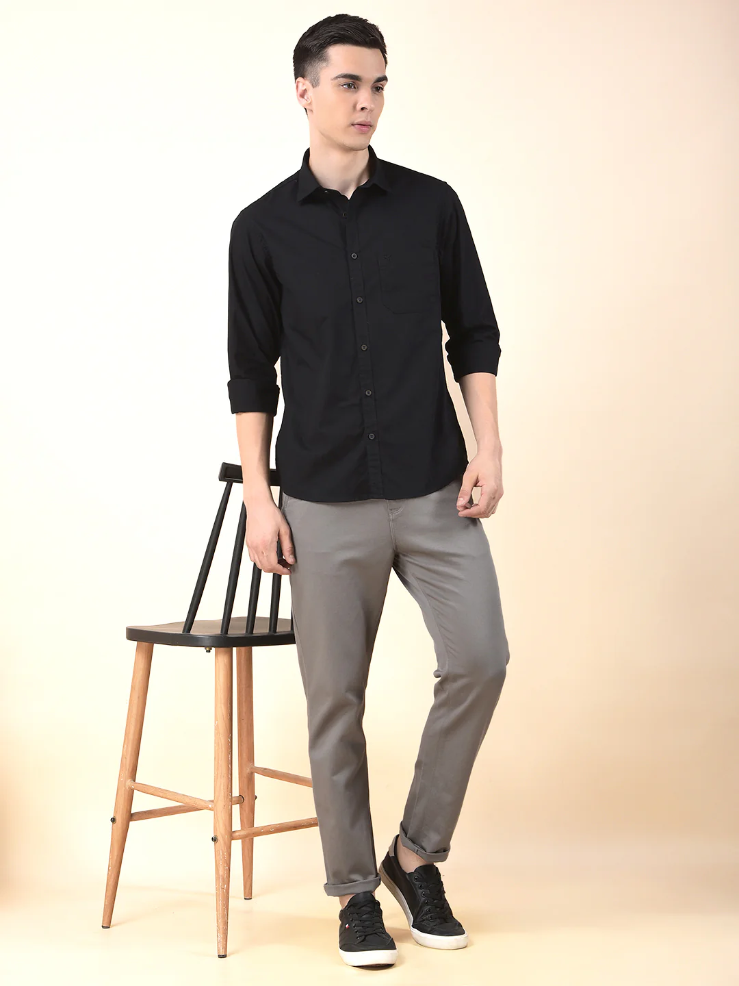 Casual Shirt for Men | Breathable & Soft with Color Fastness Slim Cotton Fabric Solid Pattern - Image 8