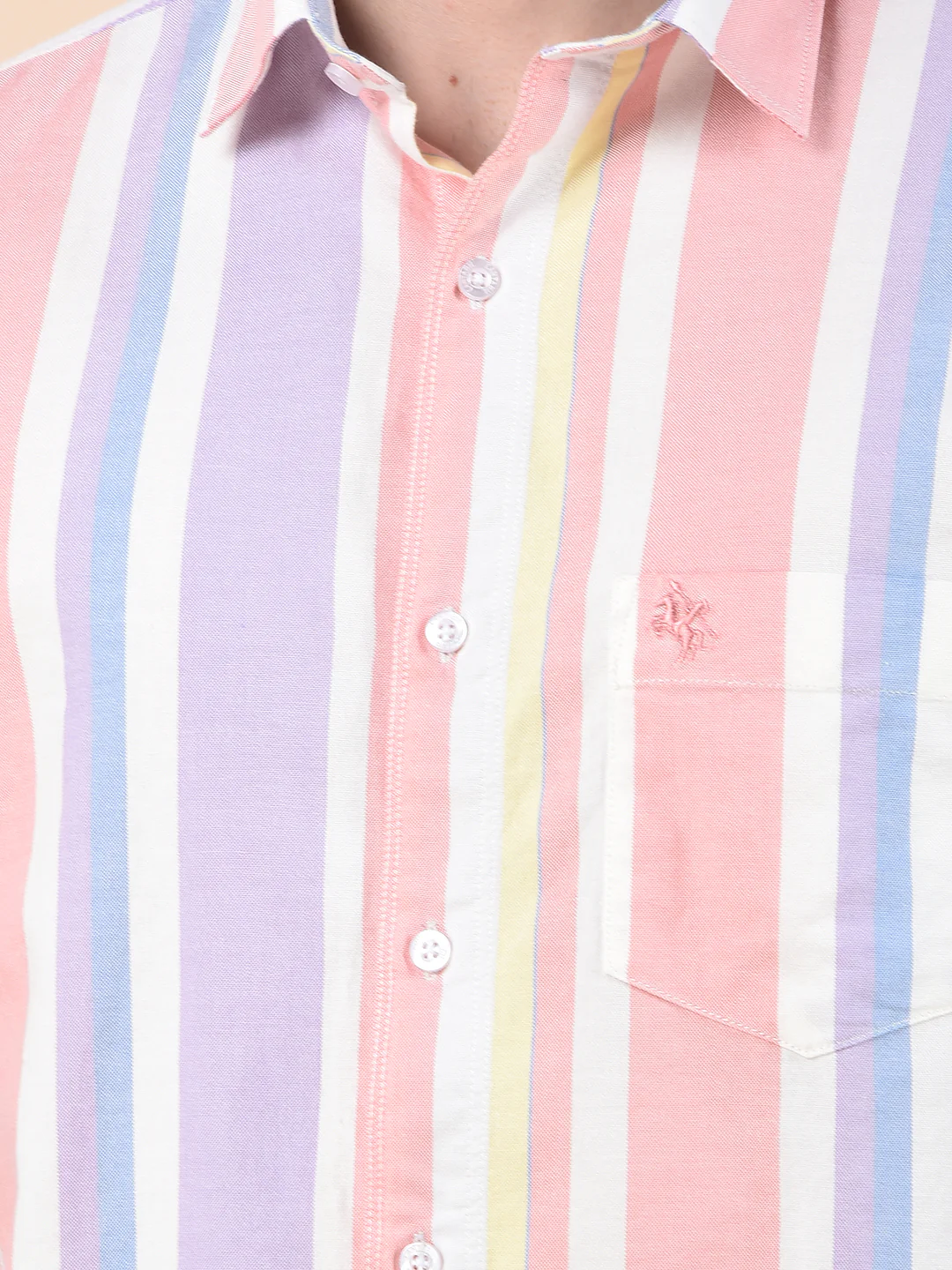 Casual Shirt for Men | Breathable & Soft with Color Fastness Slim Cotton Fabric Striped Pattern - Image 7