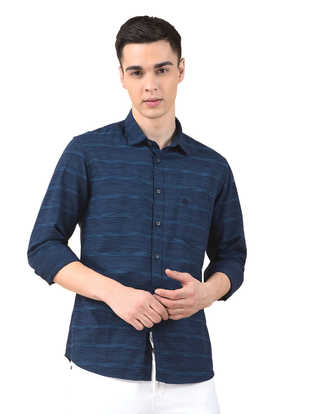 Casual Shirt for Men | Breathable & Soft with Color Fastness Slim Cotton Fabric Striped Pattern - Image 2