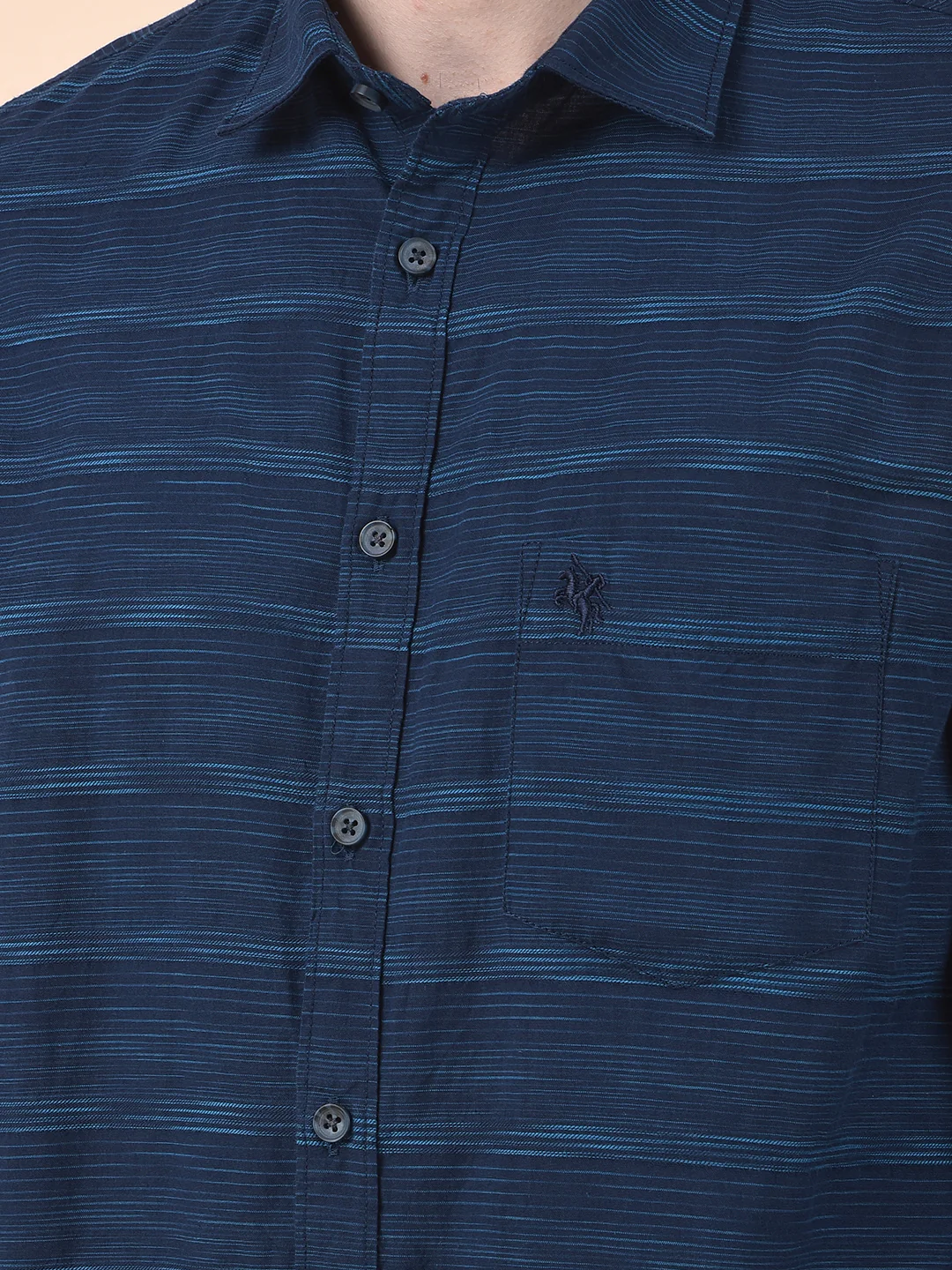 Casual Shirt for Men | Breathable & Soft with Color Fastness Slim Cotton Fabric Striped Pattern - Image 7