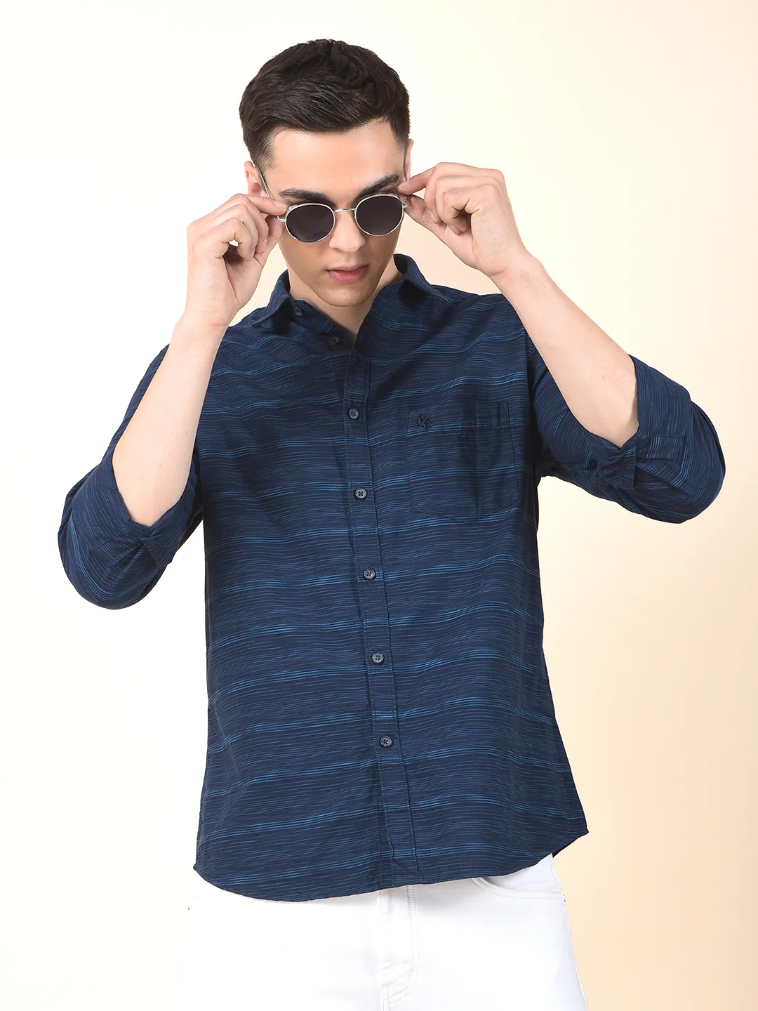 Casual Shirt for Men | Breathable & Soft with Color Fastness Slim Cotton Fabric Striped Pattern - Image 8
