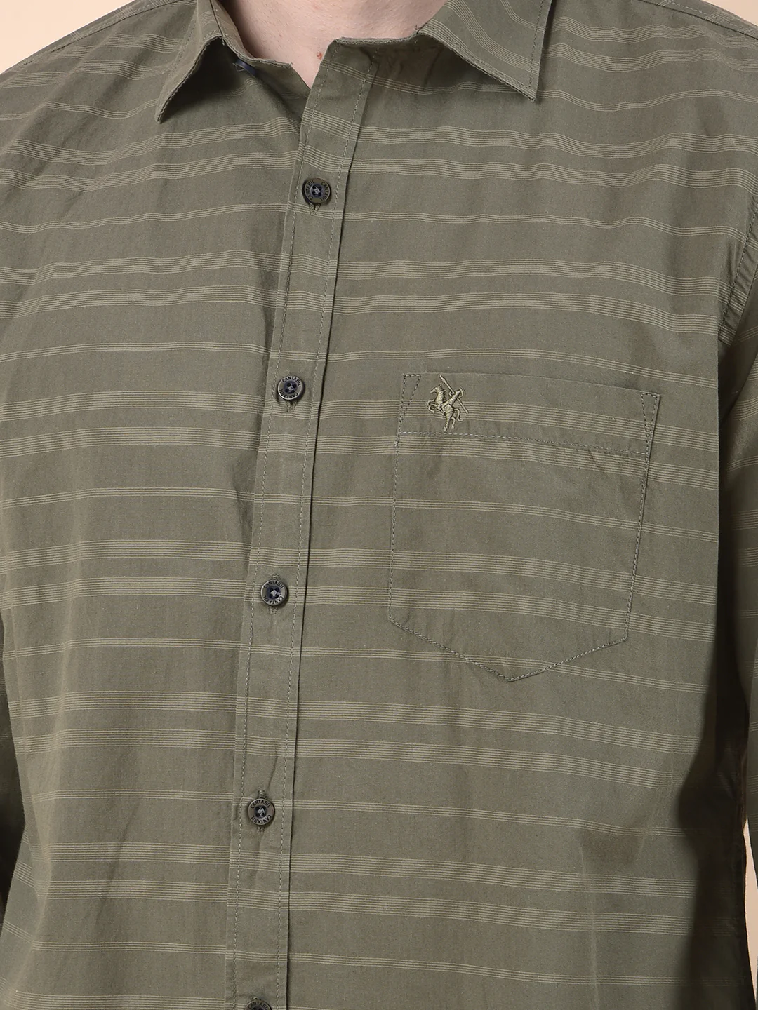 Casual Shirt for Men | Breathable & Soft with Color Fastness Slim Cotton Fabric Striped Pattern - Image 7