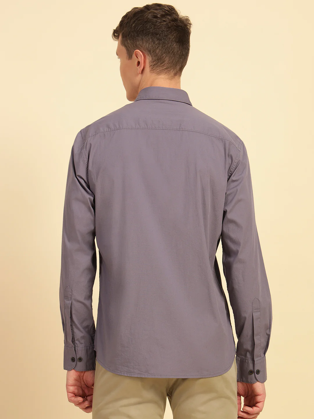 Casual Shirt for Men | Breathable & Soft with Color Fastness Slim Fit Cotton Blend Fabric Solid Pattern - Image 8