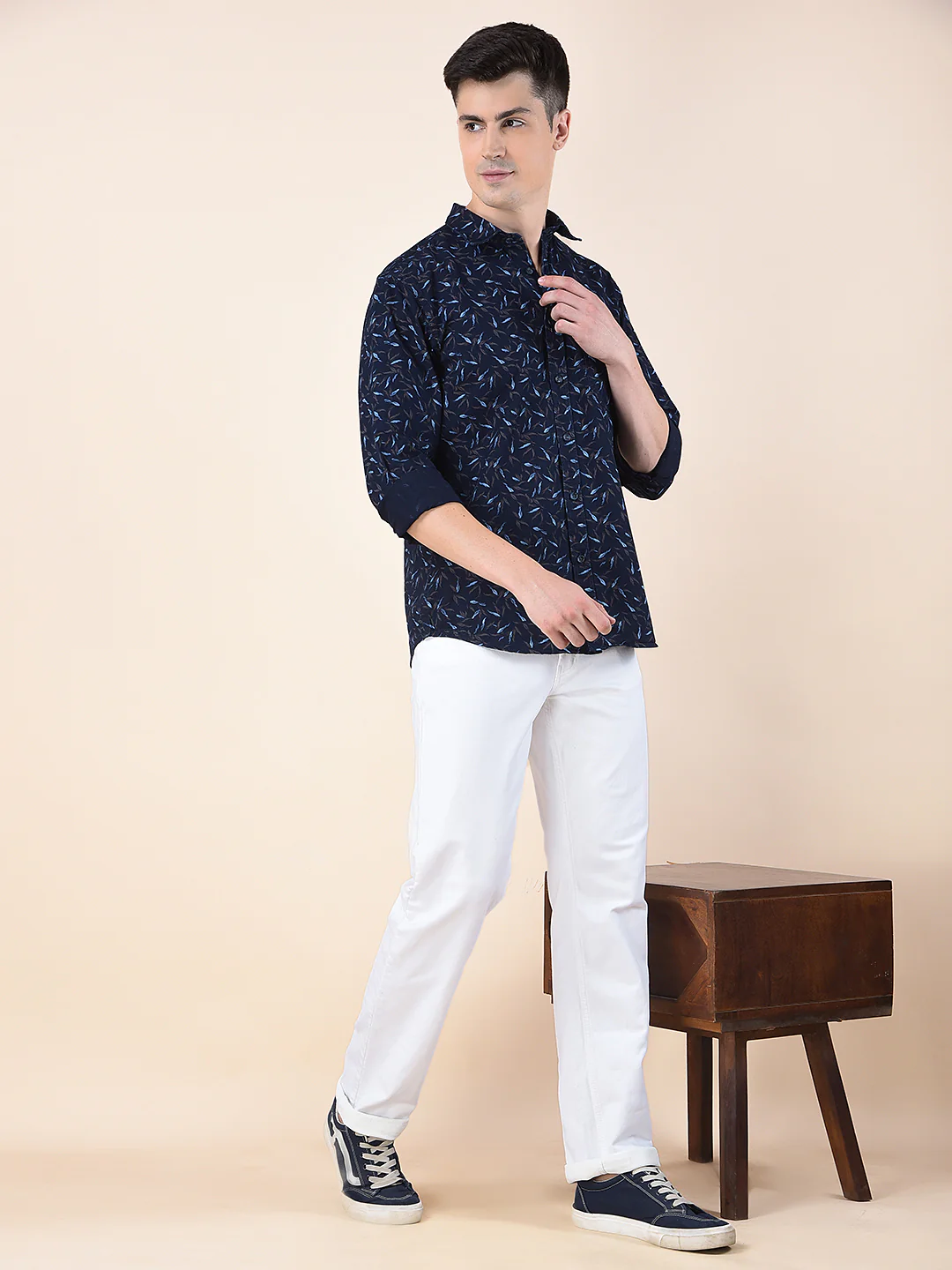 Casual Shirt for Men | Breathable & Soft with Color Fastness Slim Fit Cotton Fabric Printed Pattern - Image 2