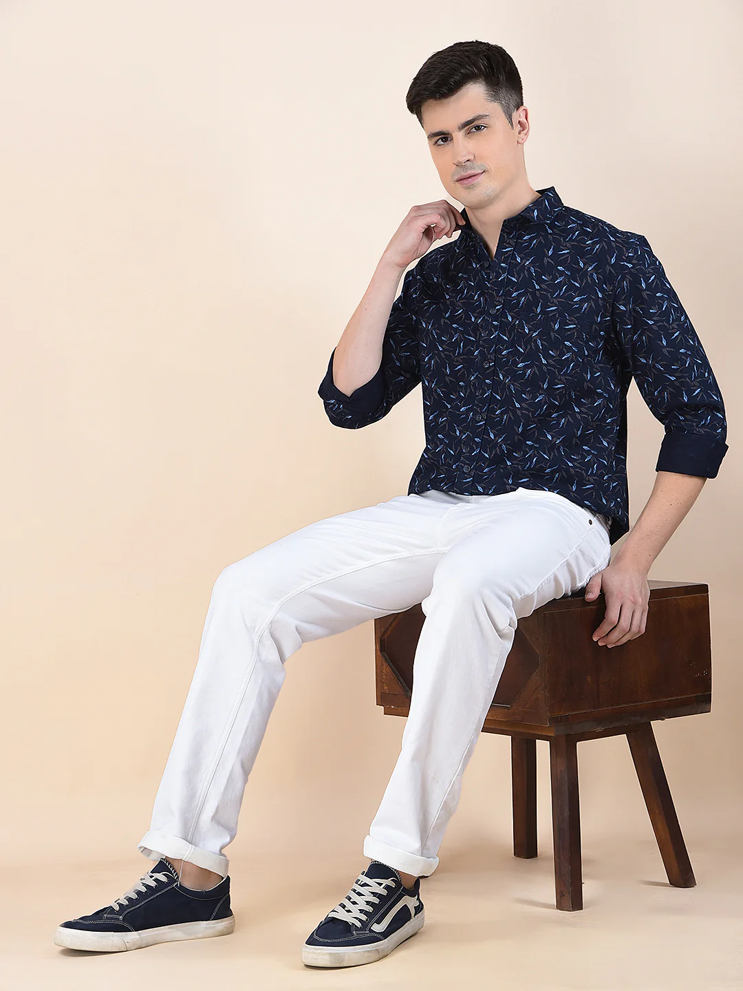 Casual Shirt for Men | Breathable & Soft with Color Fastness Slim Fit Cotton Fabric Printed Pattern - Image 3