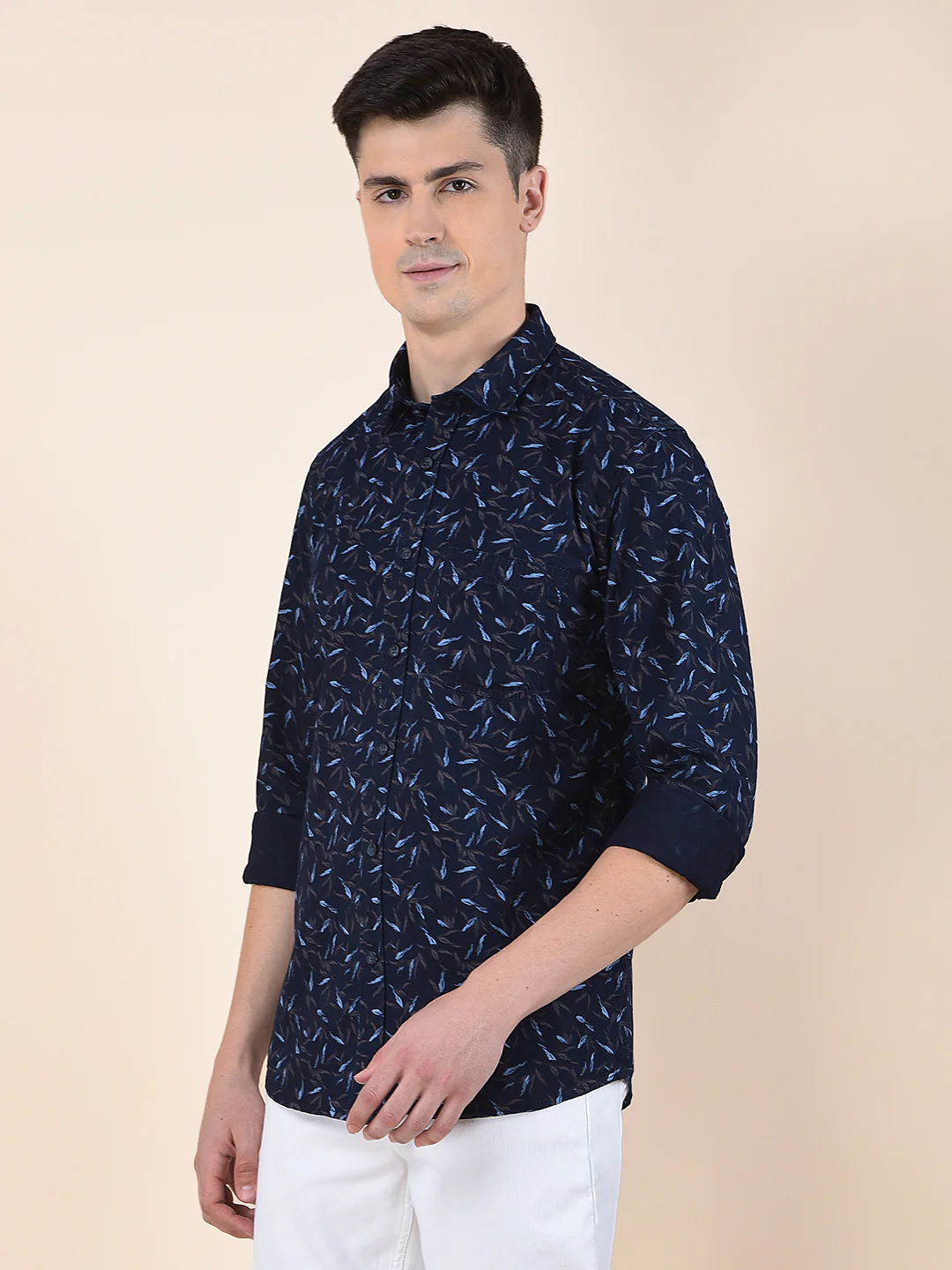 Casual Shirt for Men | Breathable & Soft with Color Fastness Slim Fit Cotton Fabric Printed Pattern - Image 5