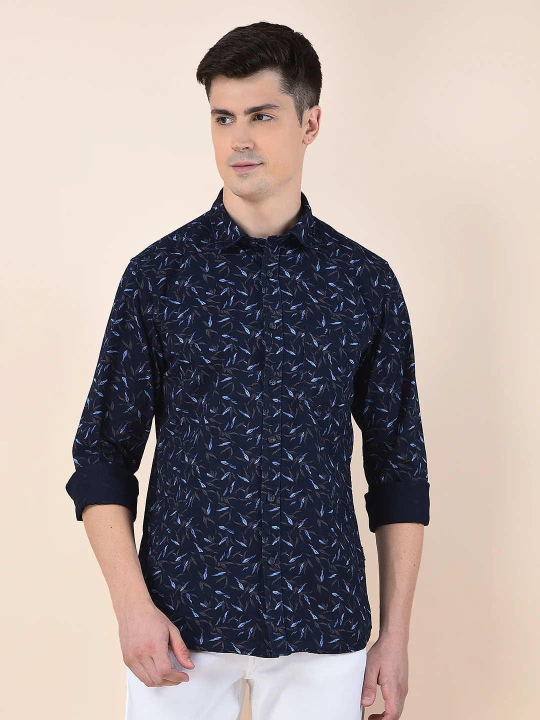 Casual Shirt for Men | Breathable & Soft with Color Fastness Slim Fit Cotton Fabric Printed Pattern - Image 6