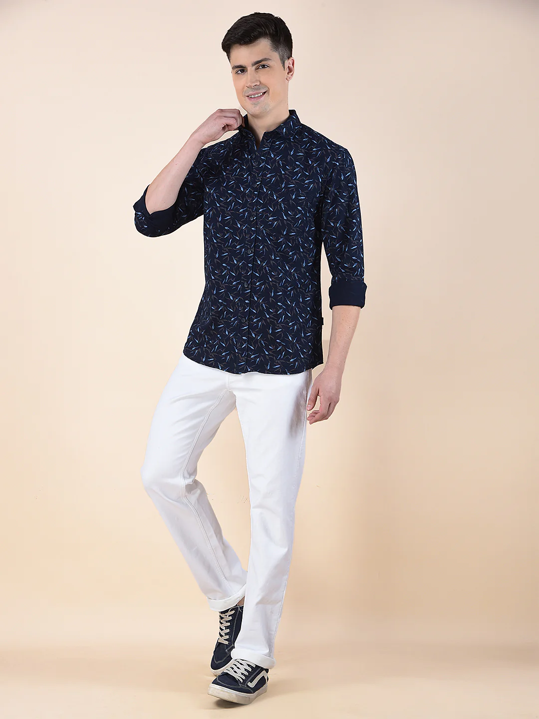 Casual Shirt for Men | Breathable & Soft with Color Fastness Slim Fit Cotton Fabric Printed Pattern - Image 9