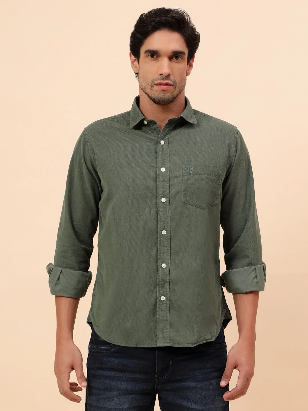 Casual Shirt for Men | Breathable & Soft with Color Fastness Slim Fit Cotton Fabric Self Design Pattern - Image 3