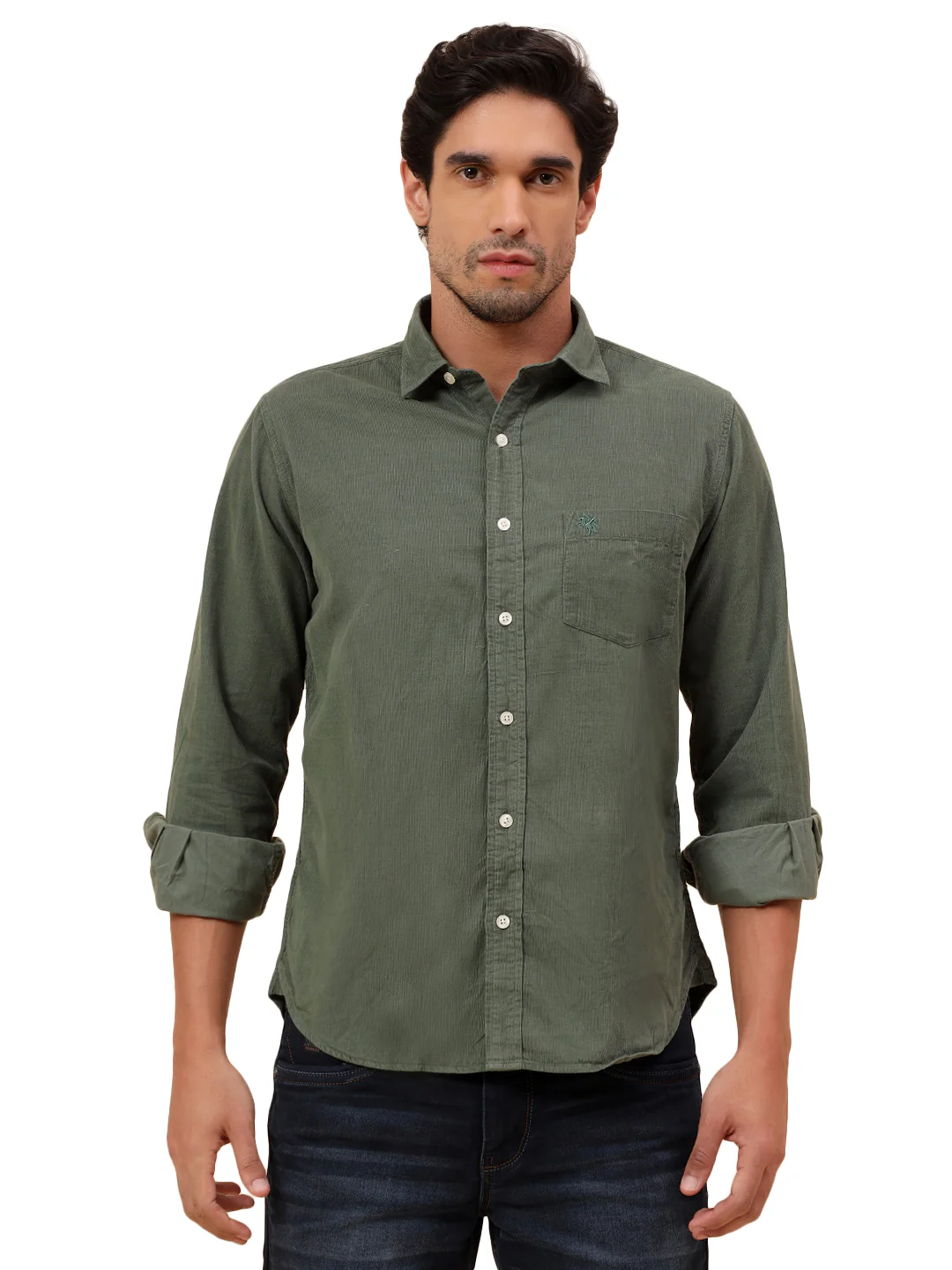Casual Shirt for Men | Breathable & Soft with Color Fastness Slim Fit Cotton Fabric Self Design Pattern - Image 9