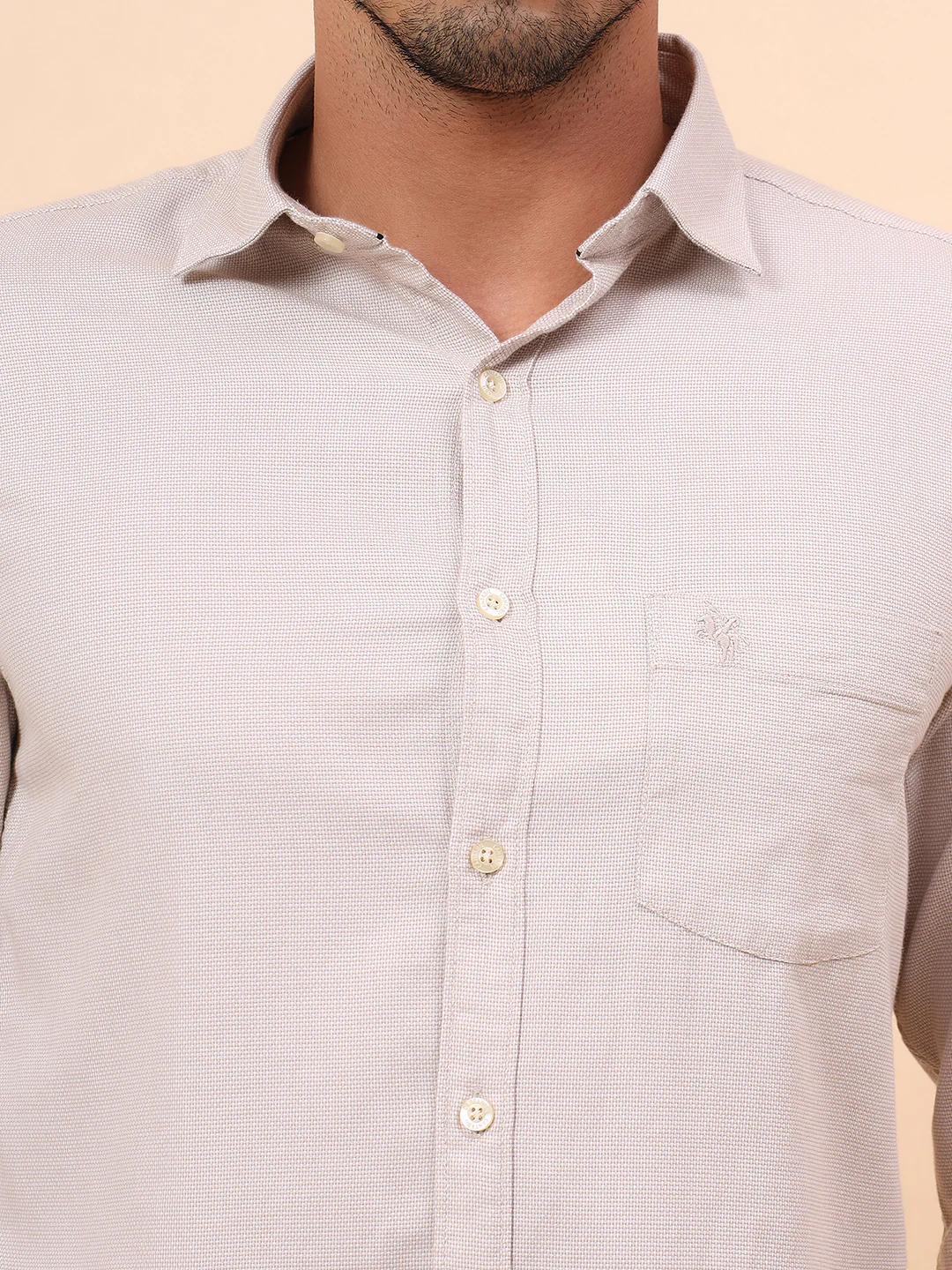 Casual Shirt for Men | Breathable & Soft with Color Fastness Slim Fit Cotton Fabric Self Design Pattern - Image 7