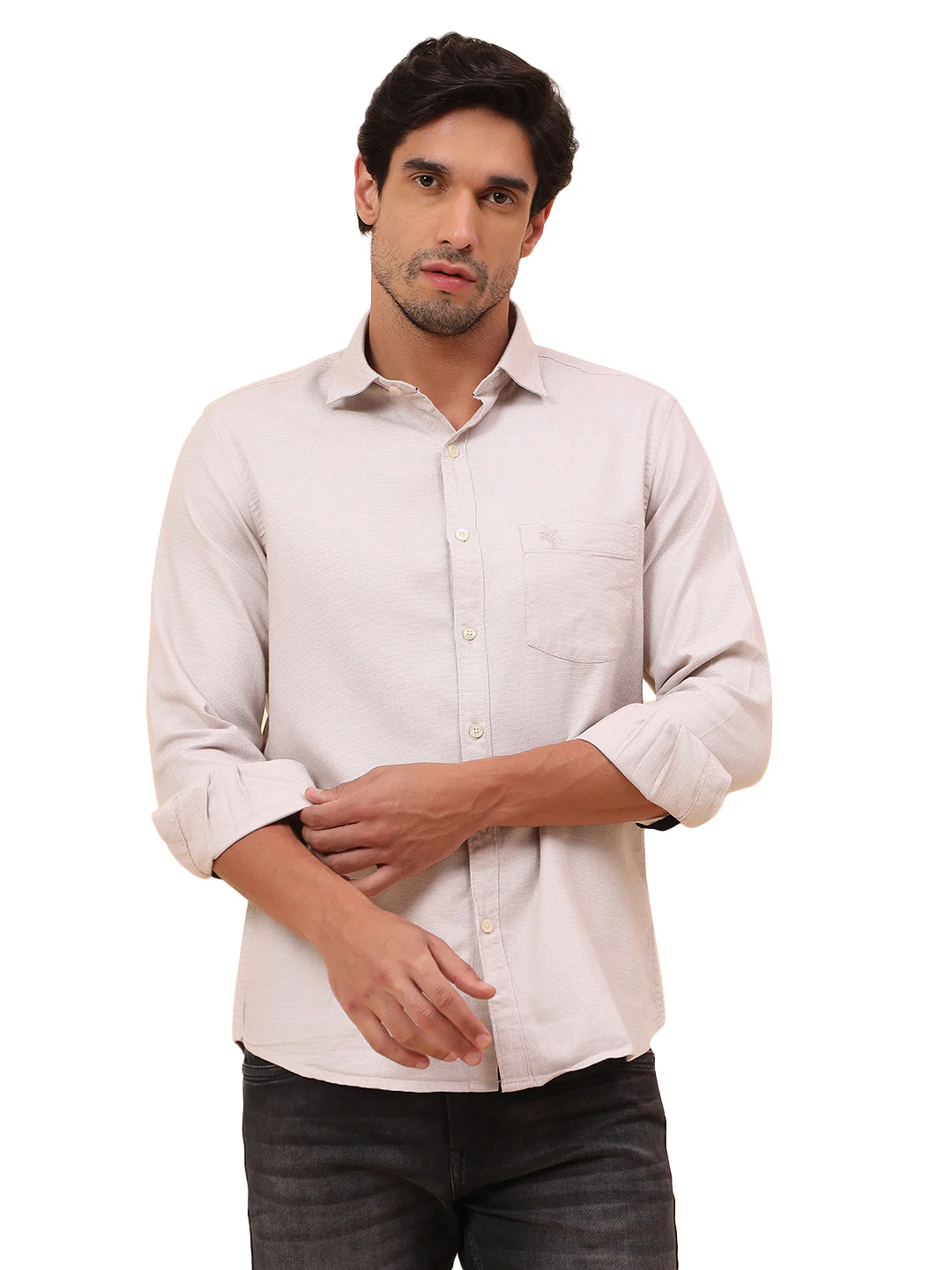 Casual Shirt for Men | Breathable & Soft with Color Fastness Slim Fit Cotton Fabric Self Design Pattern - Image 9