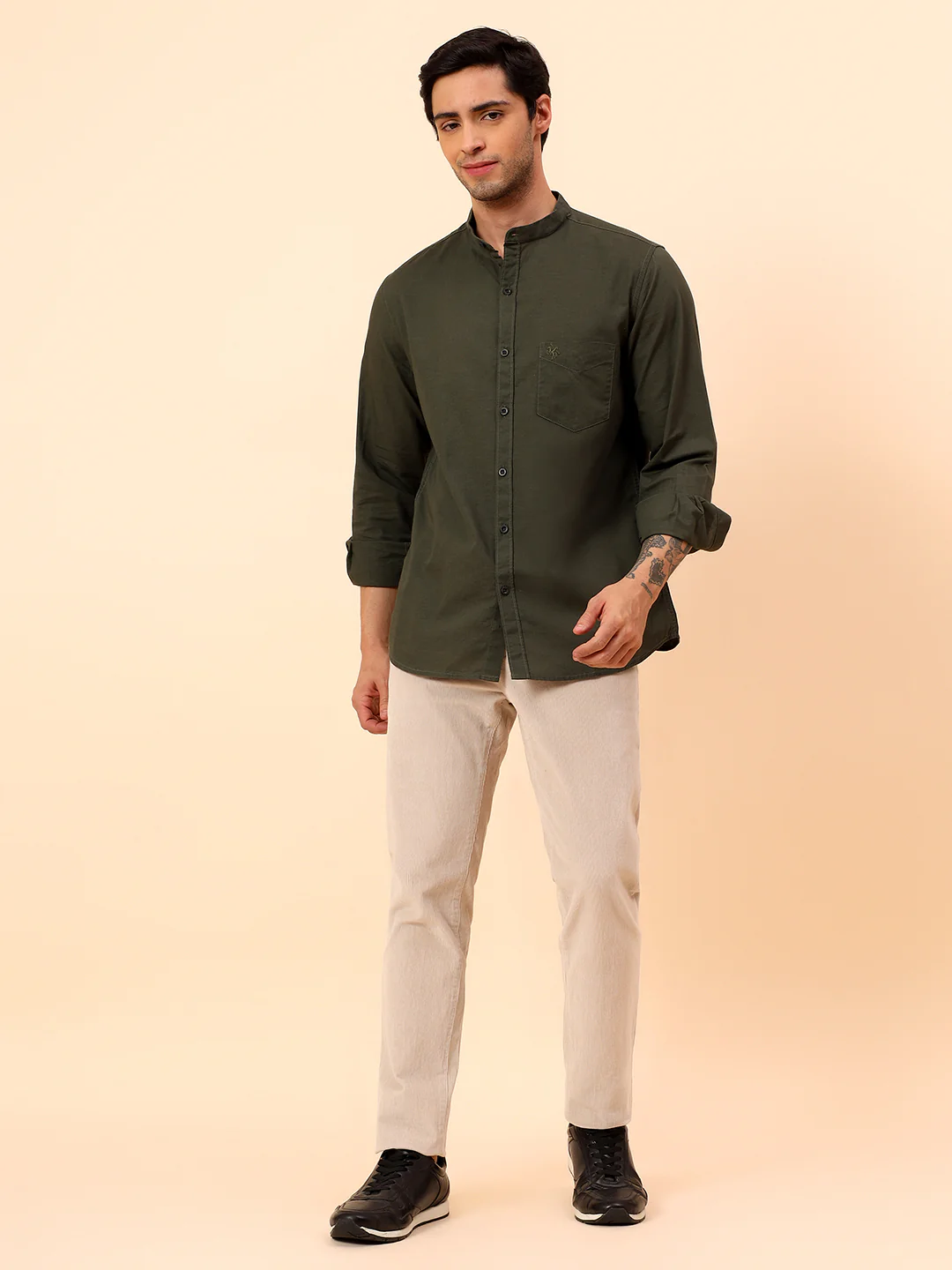 Casual Shirt for Men | Breathable & Soft with Color Fastness Slim Fit Cotton Fabric Solid Pattern - Image 8