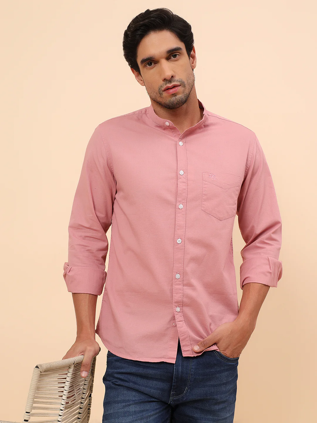 Casual Shirt for Men | Breathable & Soft with Color Fastness Slim Fit Cotton Fabric Solid Pattern - Image 2