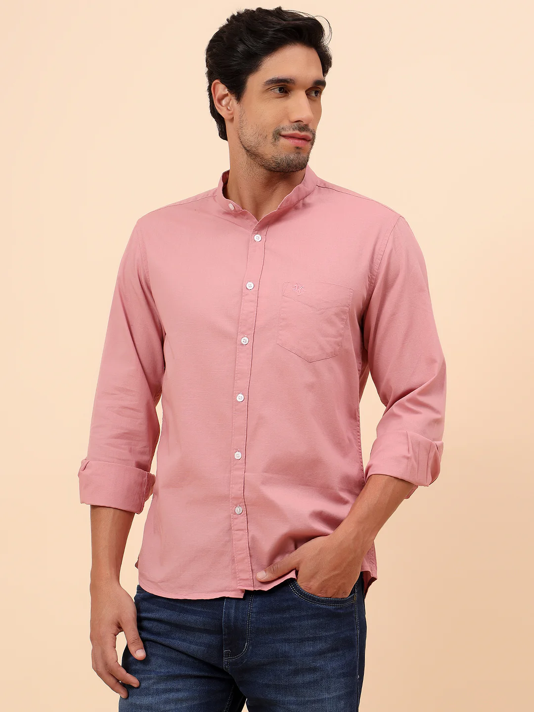 Casual Shirt for Men | Breathable & Soft with Color Fastness Slim Fit Cotton Fabric Solid Pattern - Image 3