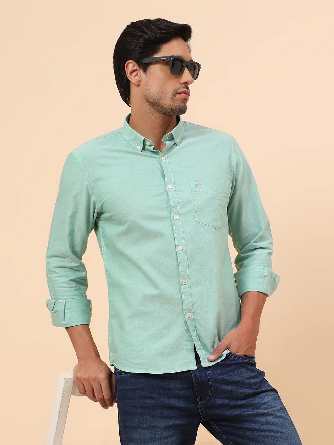 Casual Shirt for Men | Breathable & Soft with Color Fastness Slim Fit Cotton Fabric Solid Pattern - Image 2