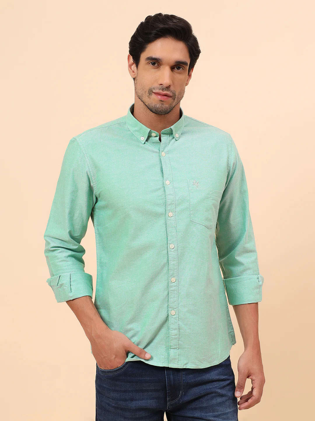 Casual Shirt for Men | Breathable & Soft with Color Fastness Slim Fit Cotton Fabric Solid Pattern - Image 4