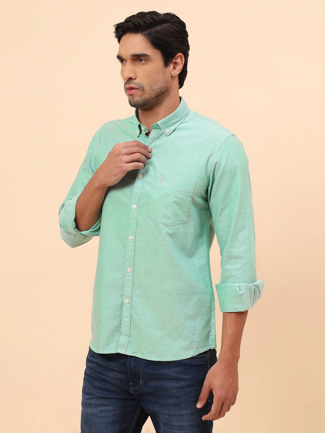 Casual Shirt for Men | Breathable & Soft with Color Fastness Slim Fit Cotton Fabric Solid Pattern - Image 5