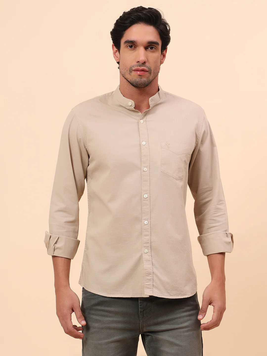 Casual Shirt for Men | Breathable & Soft with Color Fastness Slim Fit Cotton Fabric Solid Pattern - Image 3