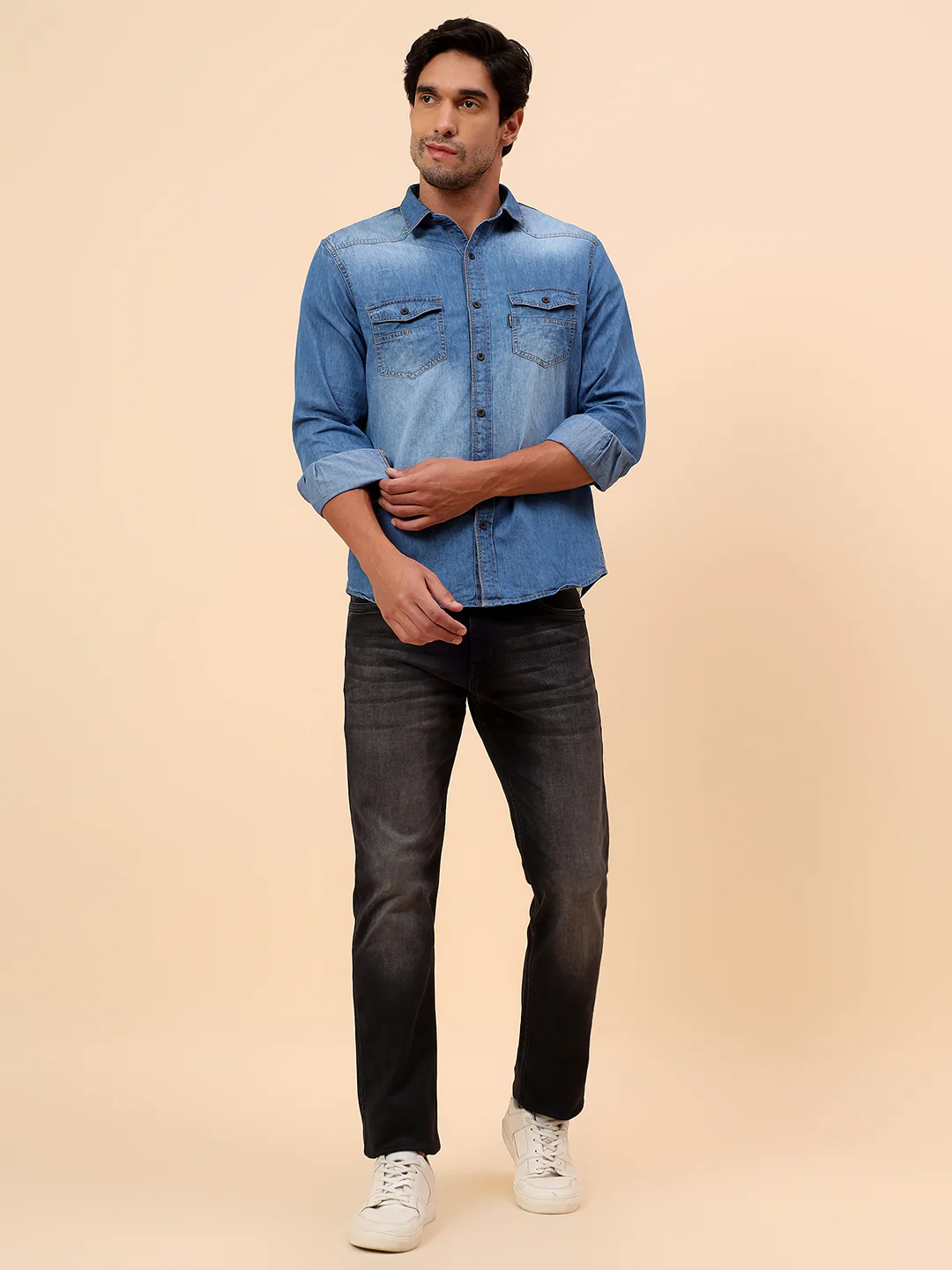 Casual Shirt for Men | Breathable & Soft with Color Fastness Slim Fit Cotton Fabric Solid Pattern - Image 8
