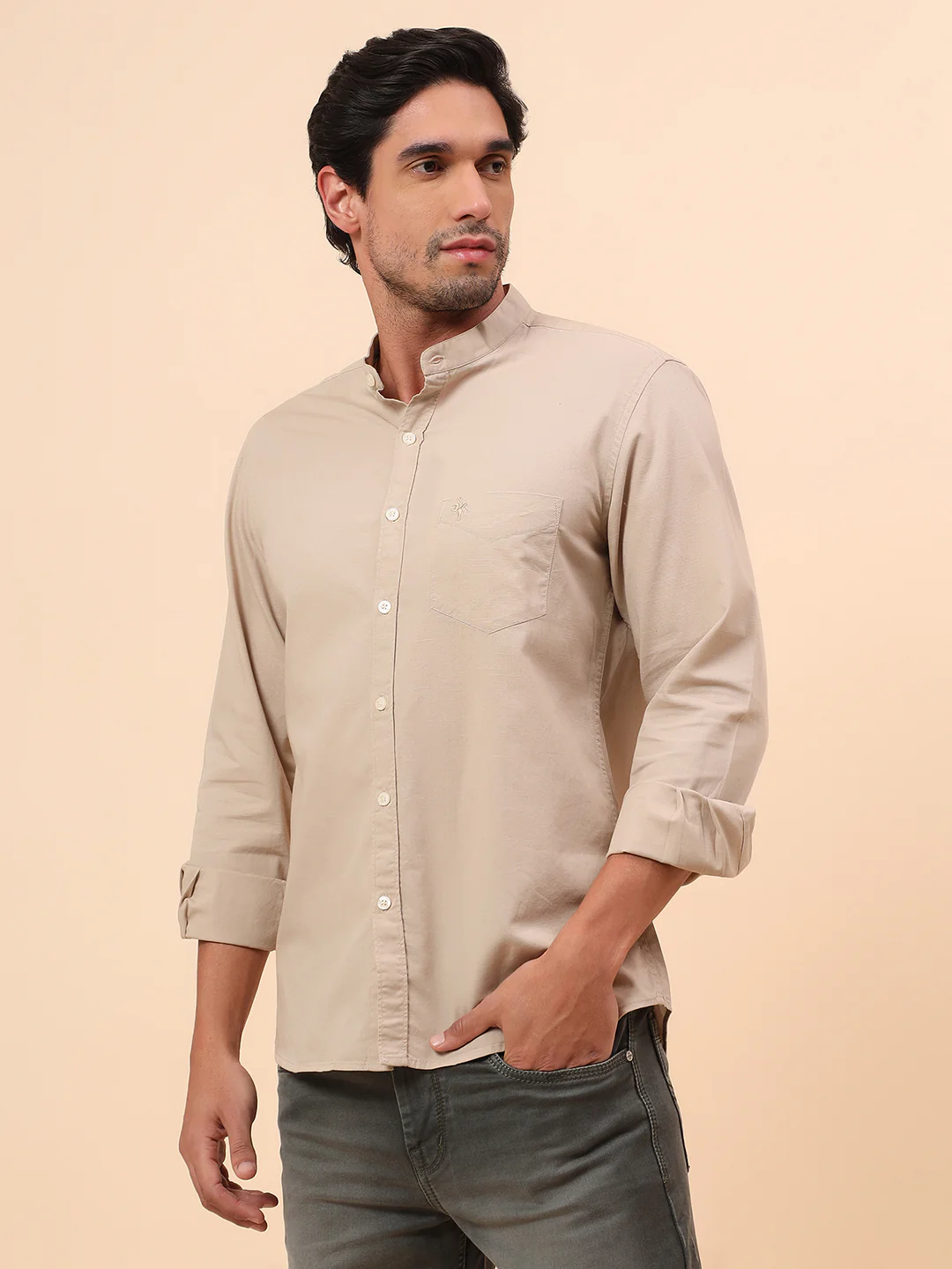 Casual Shirt for Men | Breathable & Soft with Color Fastness Slim Fit Cotton Fabric Solid Pattern - Image 4