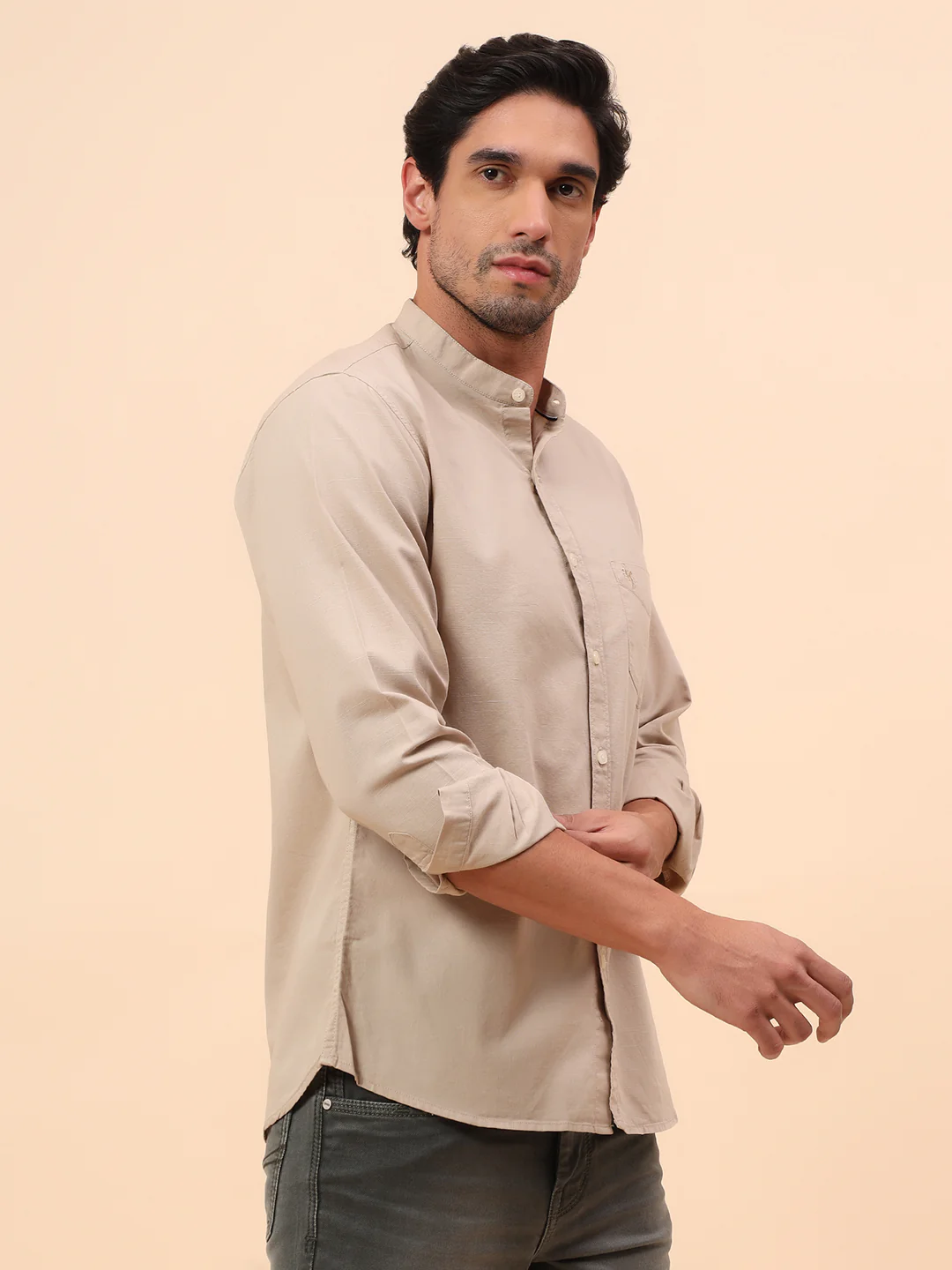 Casual Shirt for Men | Breathable & Soft with Color Fastness Slim Fit Cotton Fabric Solid Pattern - Image 5