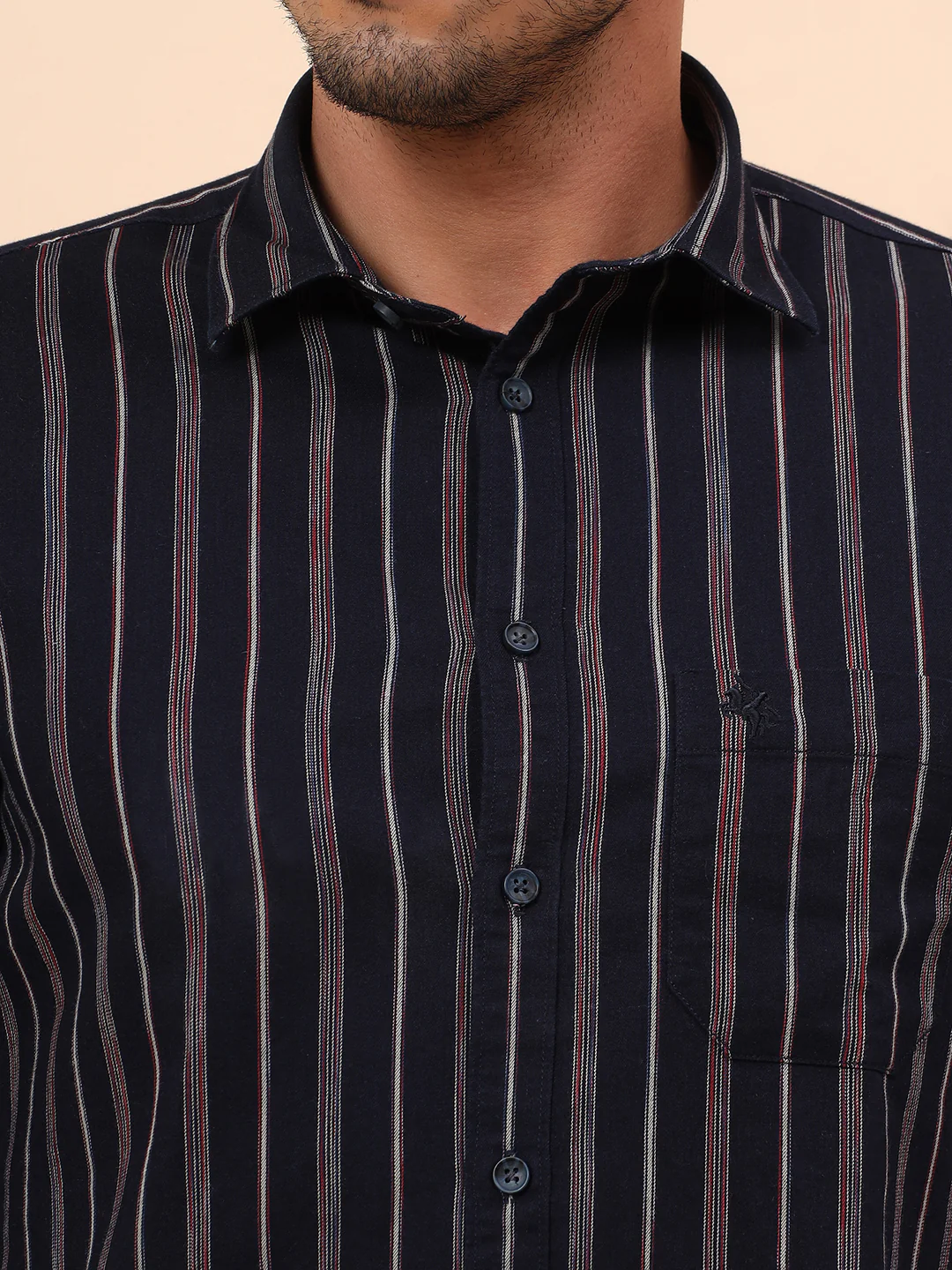 Casual Shirt for Men | Breathable & Soft with Color Fastness Slim Fit Cotton Fabric Striped Pattern - Image 7