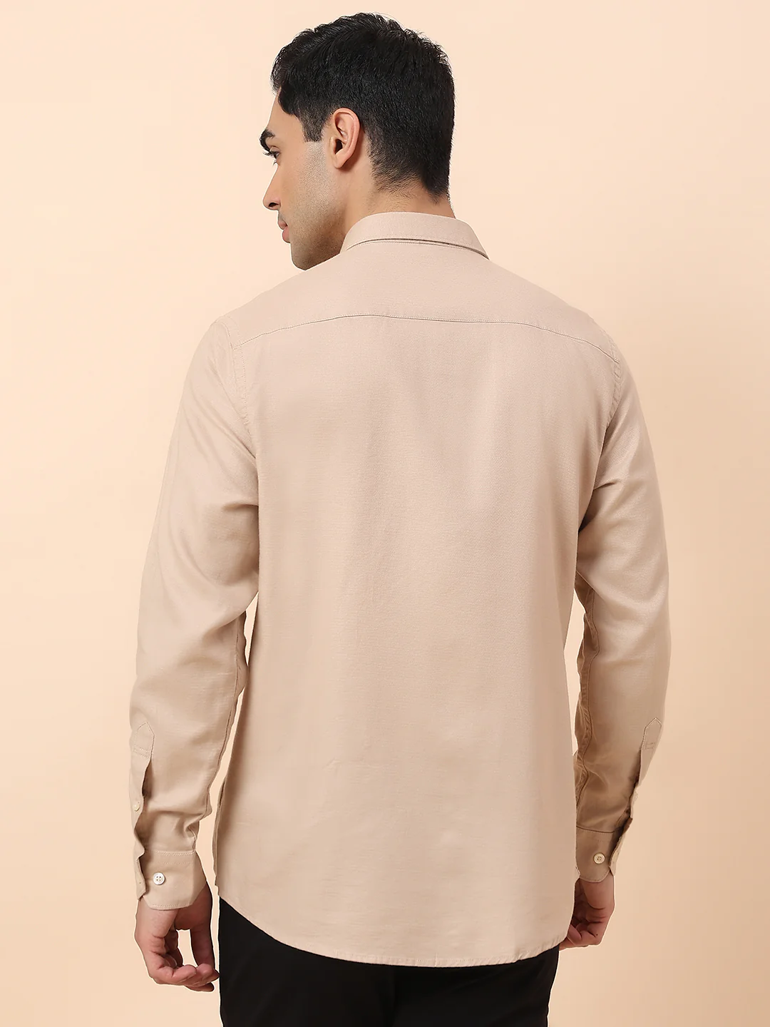 Casual Shirt for Men | Breathable & Soft with Color Fastness Slim Fit Spread Collar Cotton Blend Fabric Self Design Pattern - Image 6