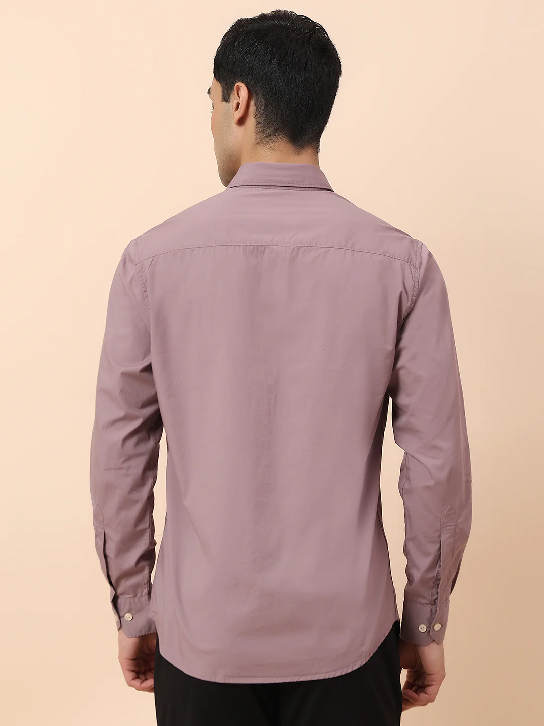 Casual Shirt for Men | Breathable & Soft with Color Fastness Slim Fit Spread Collar Cotton Blend Fabric Solid Pattern - Image 6