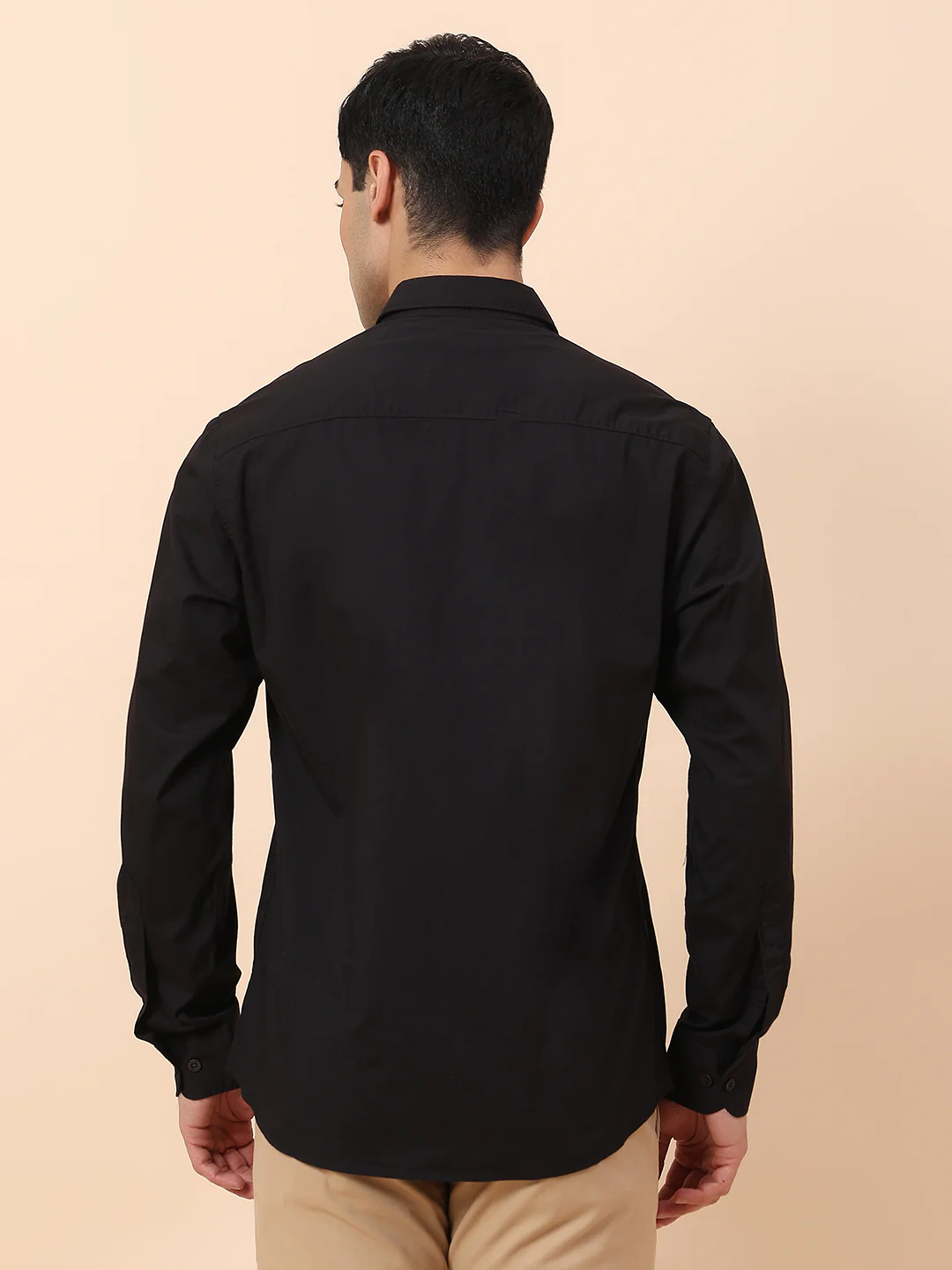 Casual Shirt for Men | Breathable & Soft with Color Fastness Slim Fit Spread Collar Cotton Blend Fabric Solid Pattern - Image 6