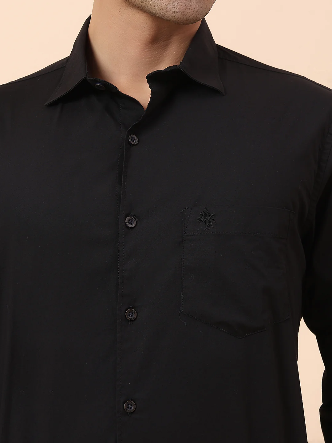Casual Shirt for Men | Breathable & Soft with Color Fastness Slim Fit Spread Collar Cotton Blend Fabric Solid Pattern - Image 7