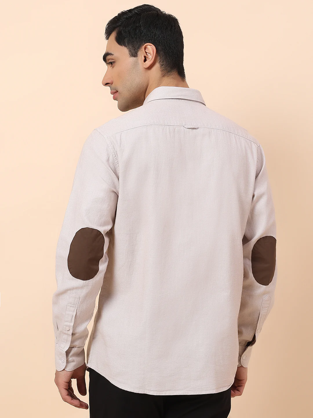 Casual Shirt for Men | Breathable & Soft with Color Fastness Slim Fit Spread Collar Cotton Fabric Self Design Pattern - Image 7
